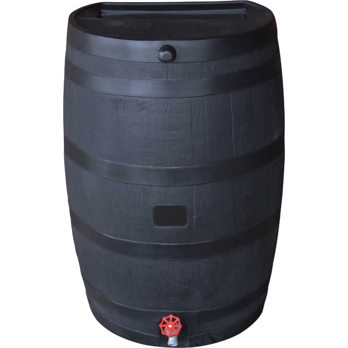 RTS Home Accents ECO 50 Gal. Black Recycled Polyethylene Rain Barrel Image 1