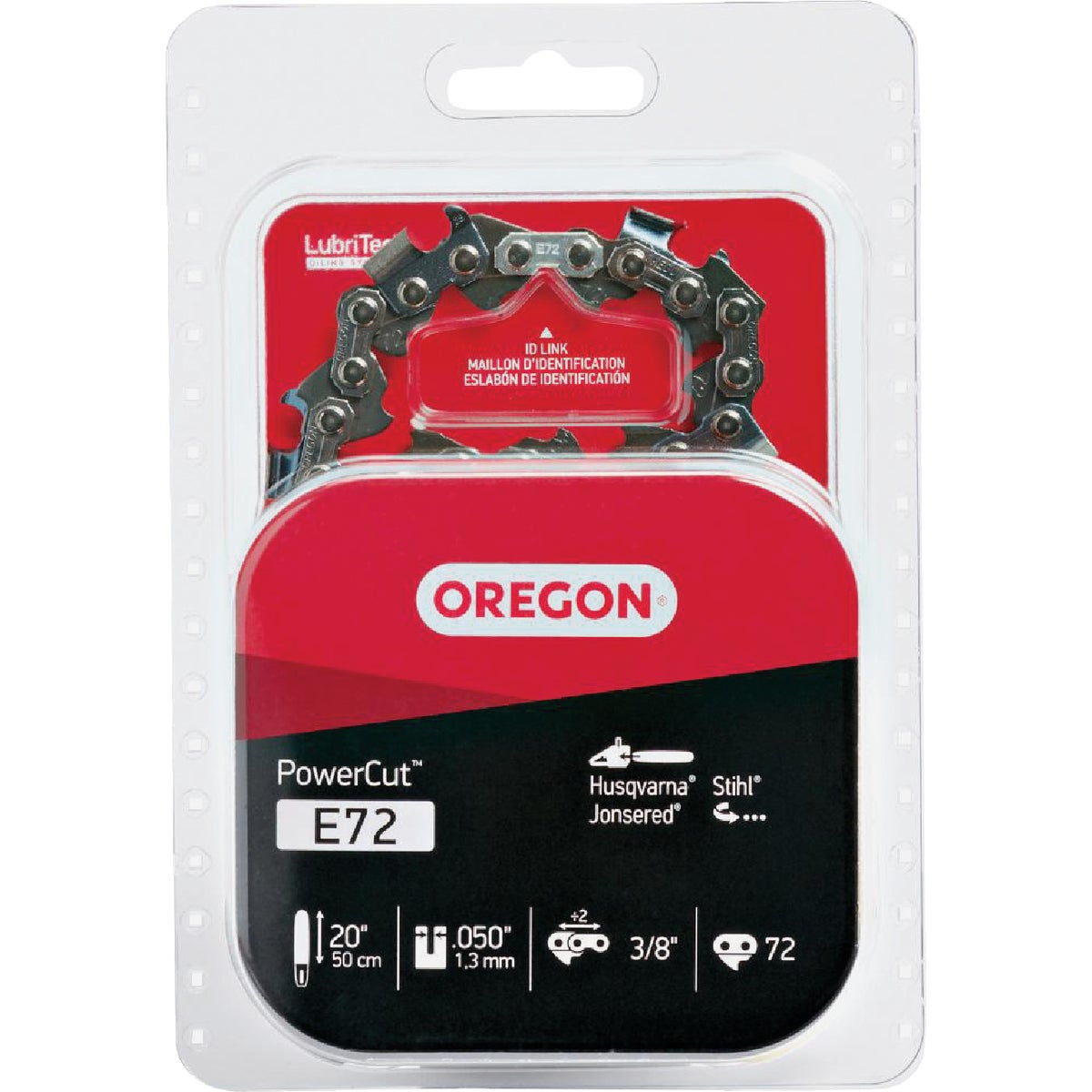 Oregon E72 PowerCut Saw Chain for 20in. Bar - 72 Drive Links - fits Echo, Husqvarna, Stihl, Makita, Craftsman and more Image 1