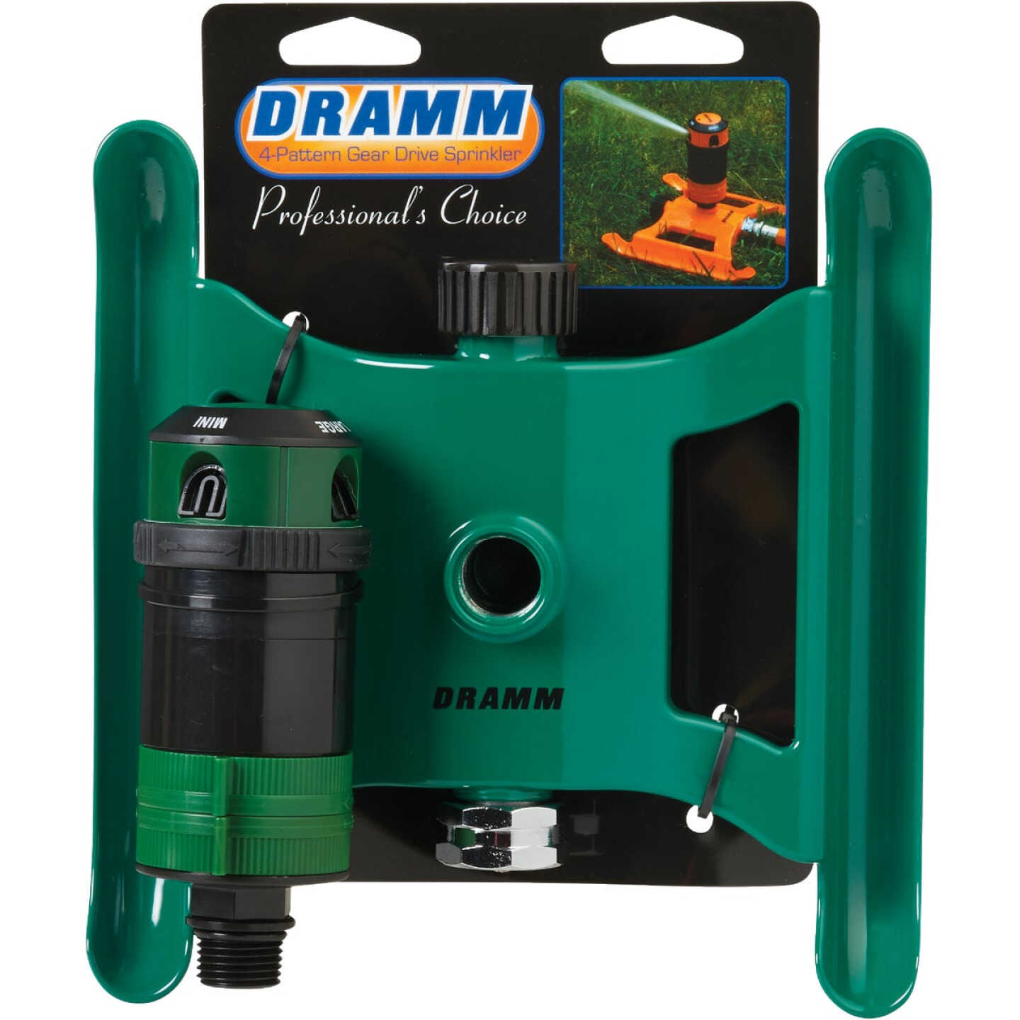 Dramm Metal Adjustable Green Gear Drive Sprinkler Image 2
