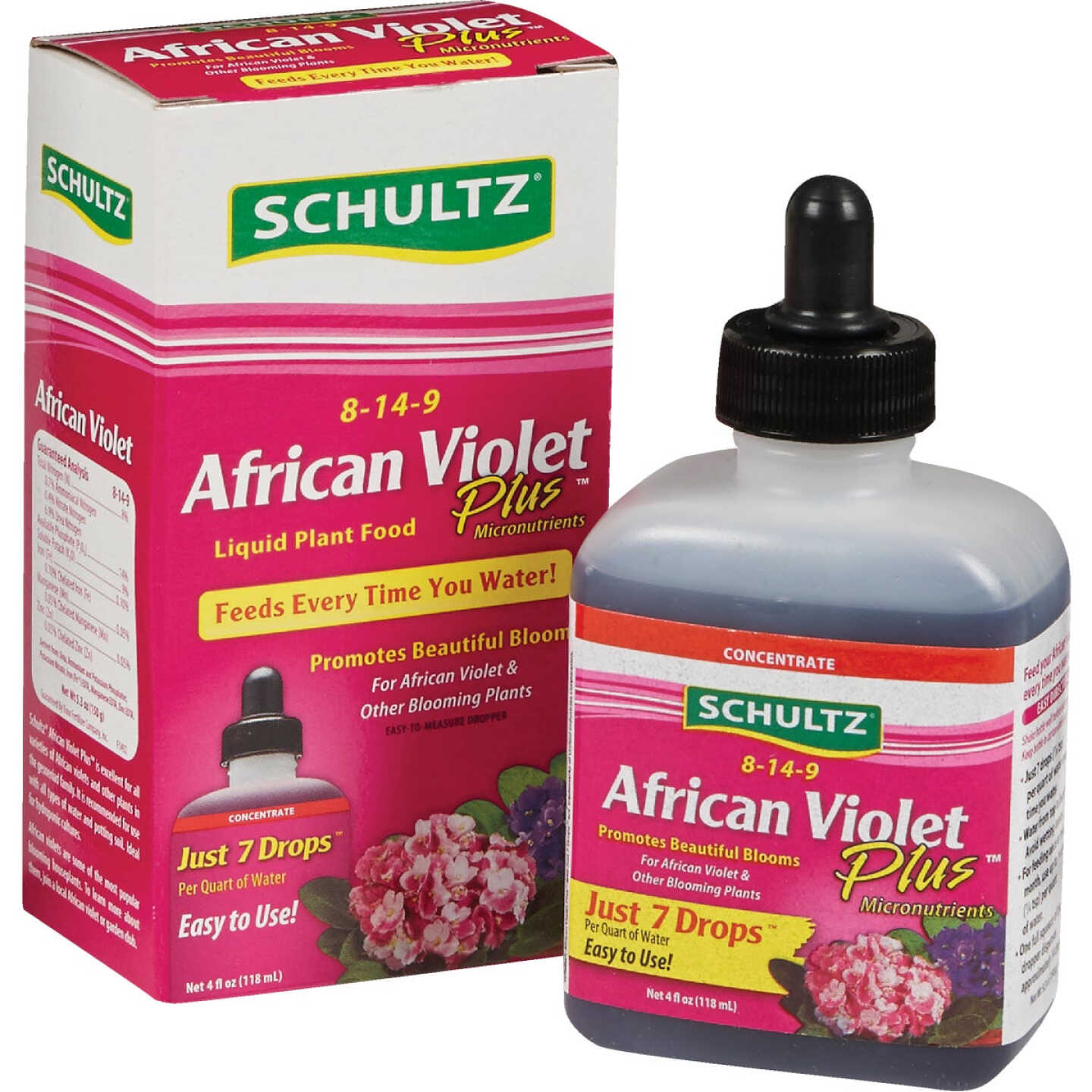 Schultz 4 Oz. Concentrate 8-14-9 African Violet Liquid Plant Food Plus Image 1