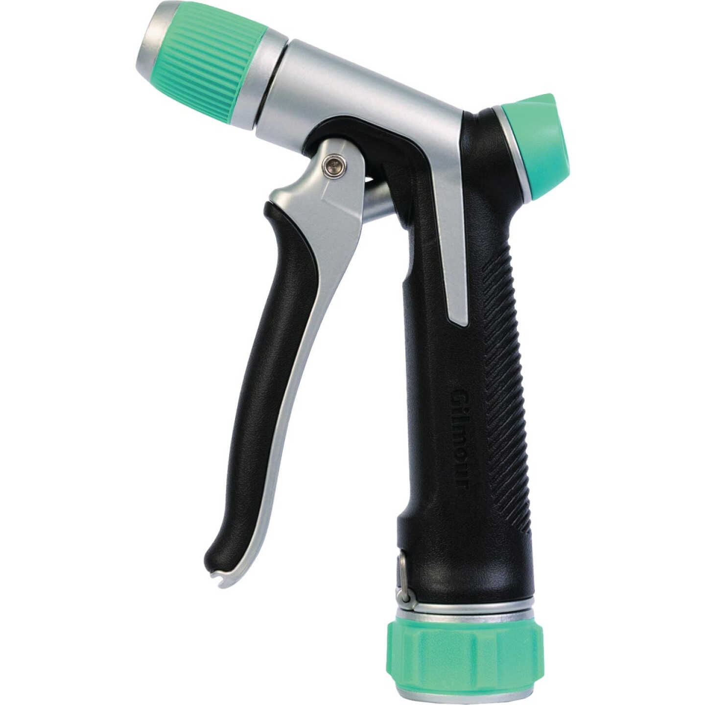 Gilmour Stainless Steel Adjustable Pistol Nozzle, Black & Green Image 1