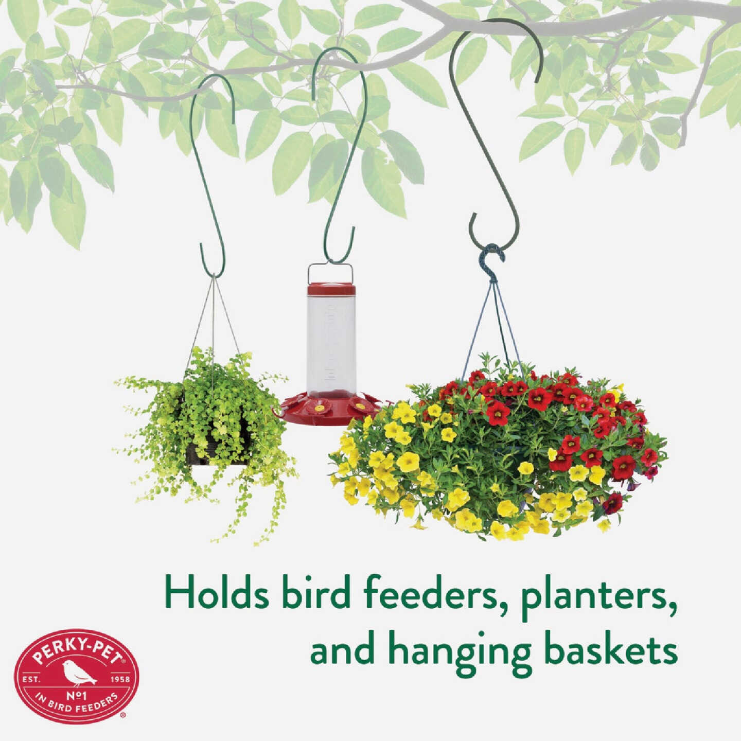 Perky-Pet 12 In. Green Metal Bird Feeder Hook Image 2