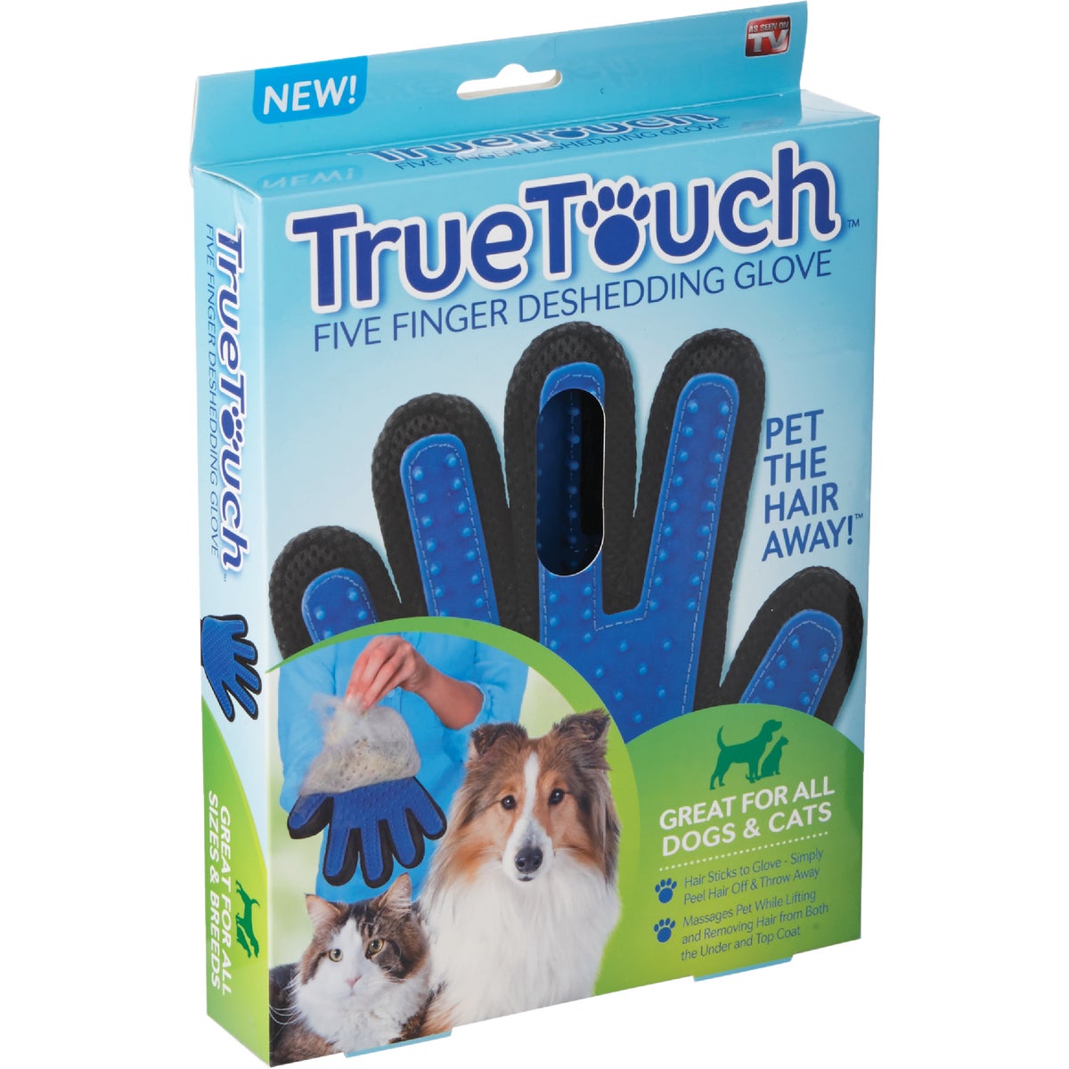 True Touch 2-In-1 Silicone Tip Five Finger Deshedding Pet Glove Image 10