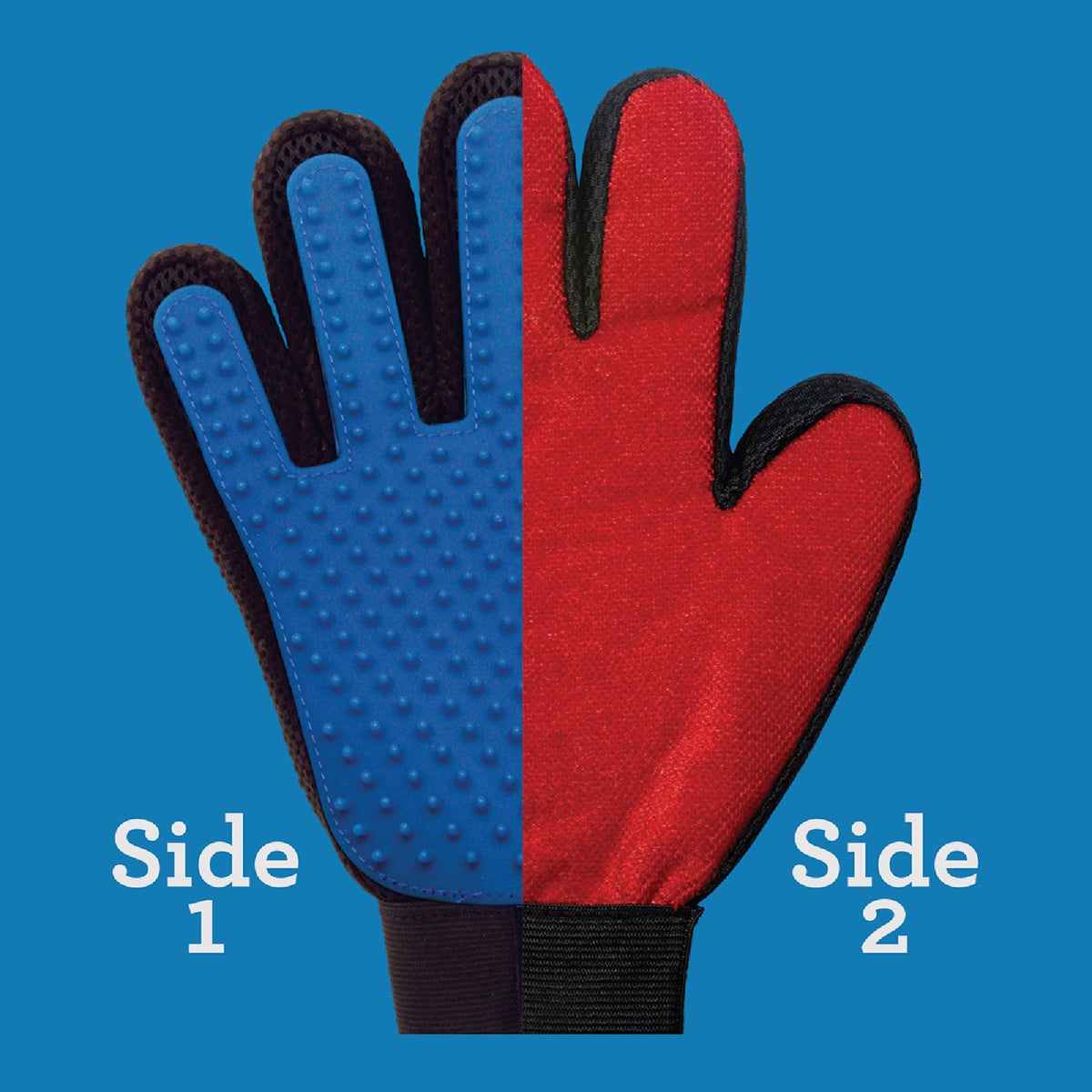 True Touch 2-In-1 Silicone Tip Five Finger Deshedding Pet Glove Image 7