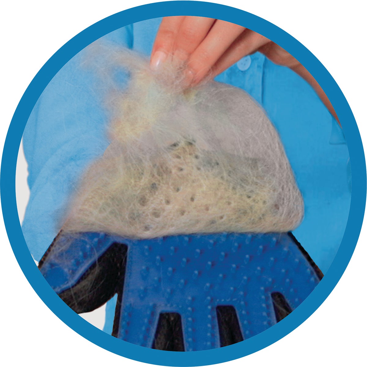 True Touch 2-In-1 Silicone Tip Five Finger Deshedding Pet Glove Image 5