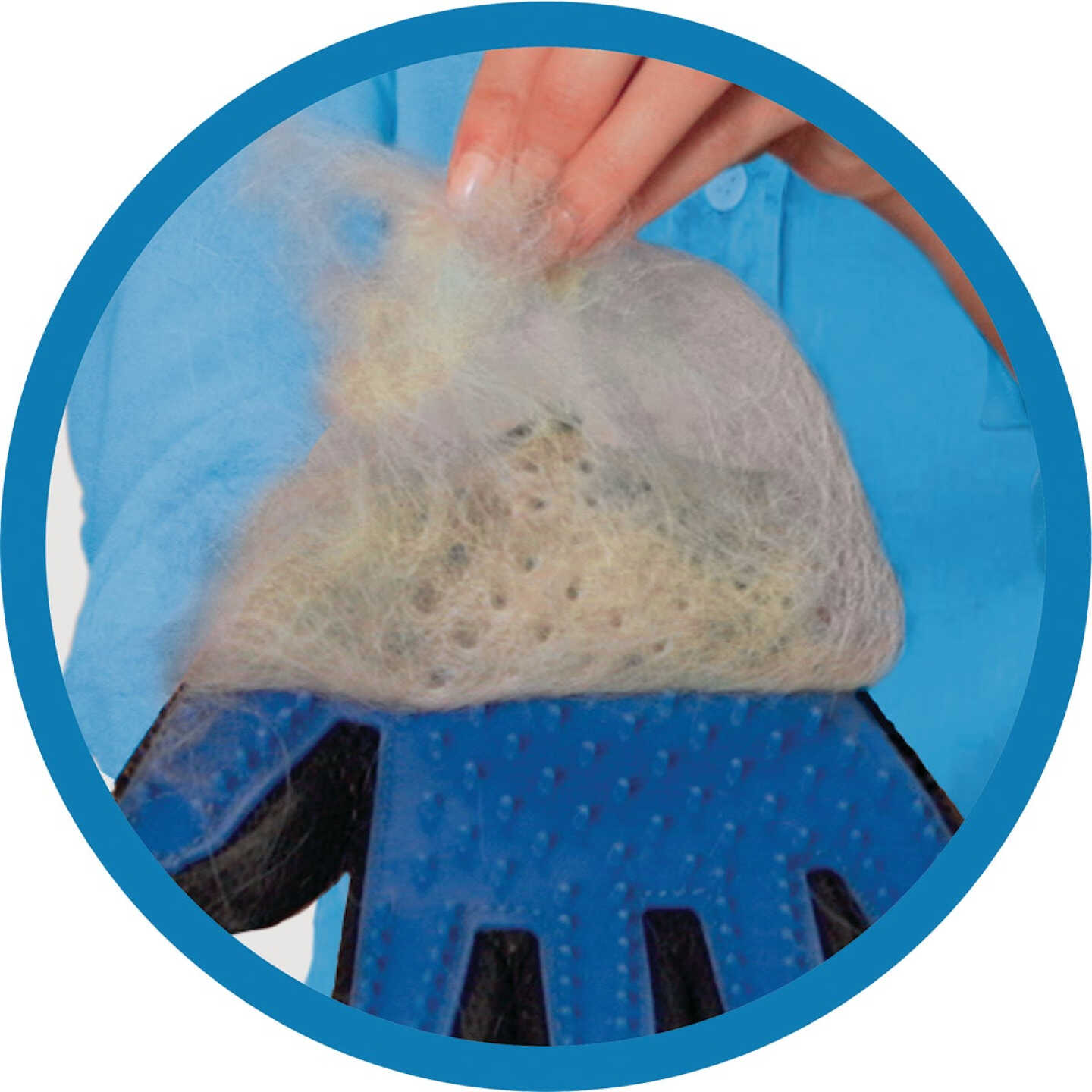 True Touch 2-In-1 Silicone Tip Five Finger Deshedding Pet Glove Image 5