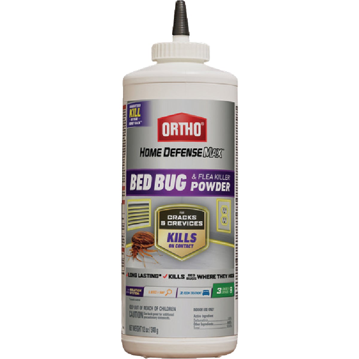 Ortho Home Defense 12 Oz. Powder Bed Bug, Flea & Tick Killer