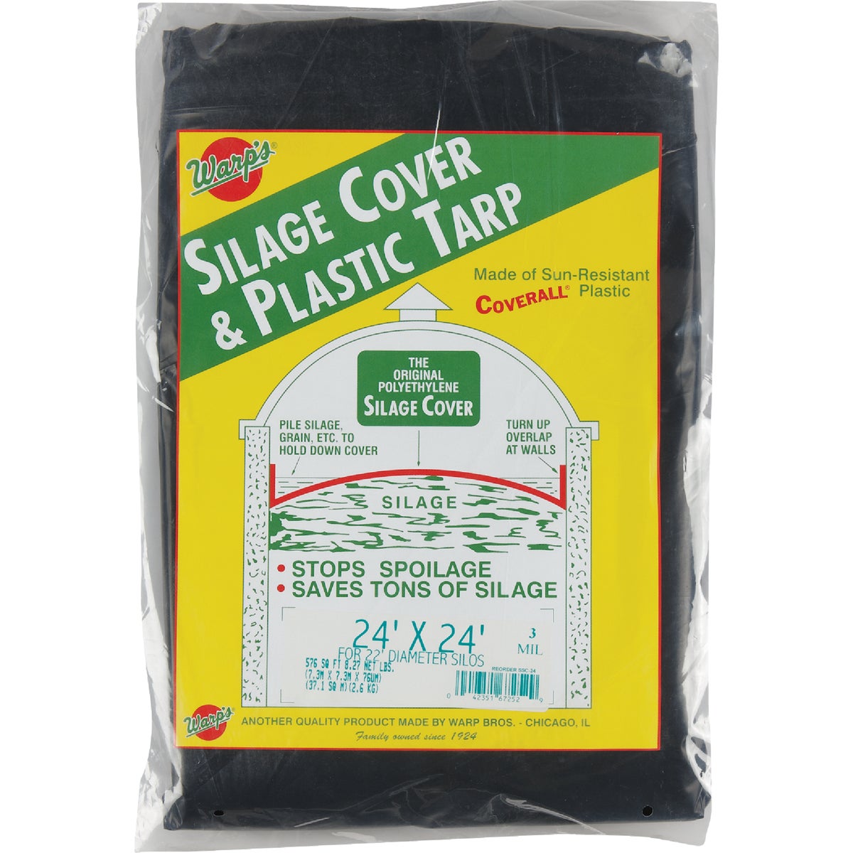  Warp's 24 Ft. X 24 Ft. Coverall Polyethylene 3 Mil. Silage Cover