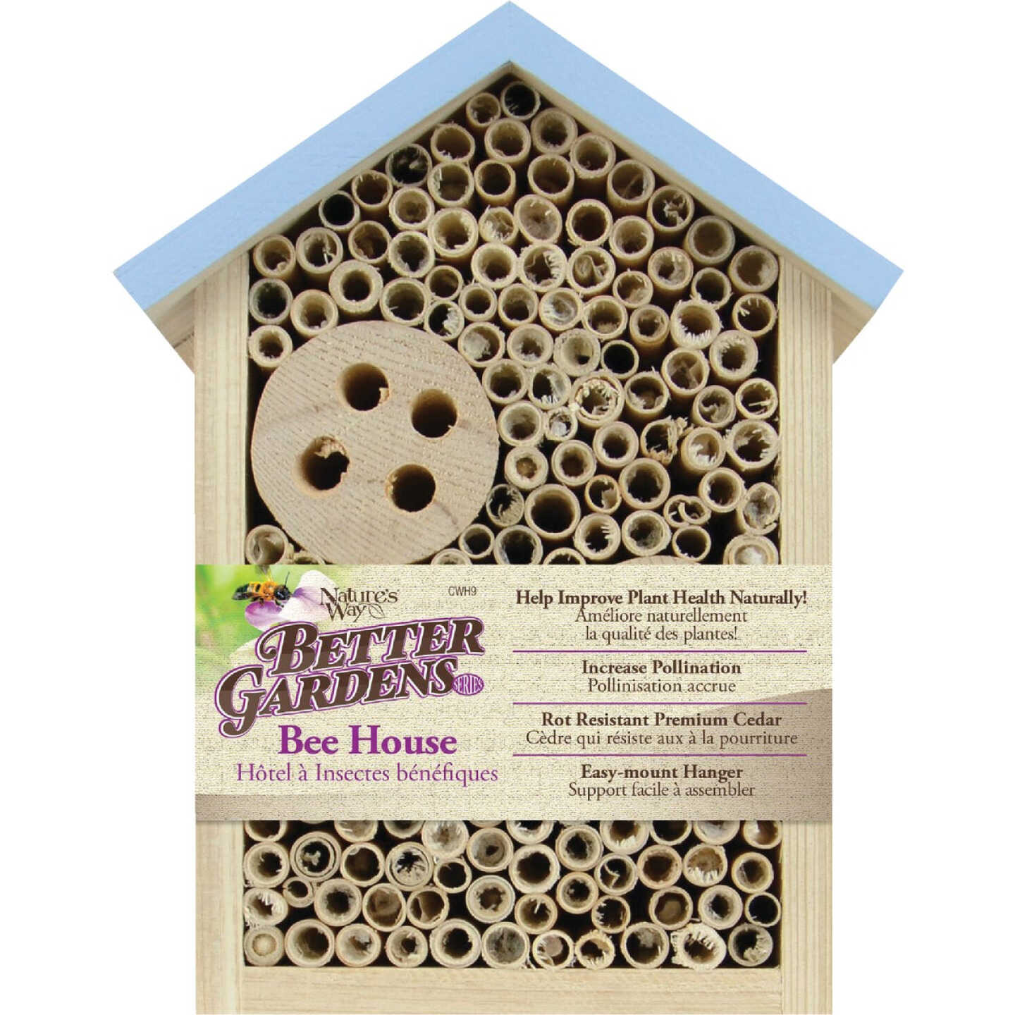Nature's Way 5.5 In. W. x 8 In. H. x 3.75 In. D. Cedar Bee House Image 2