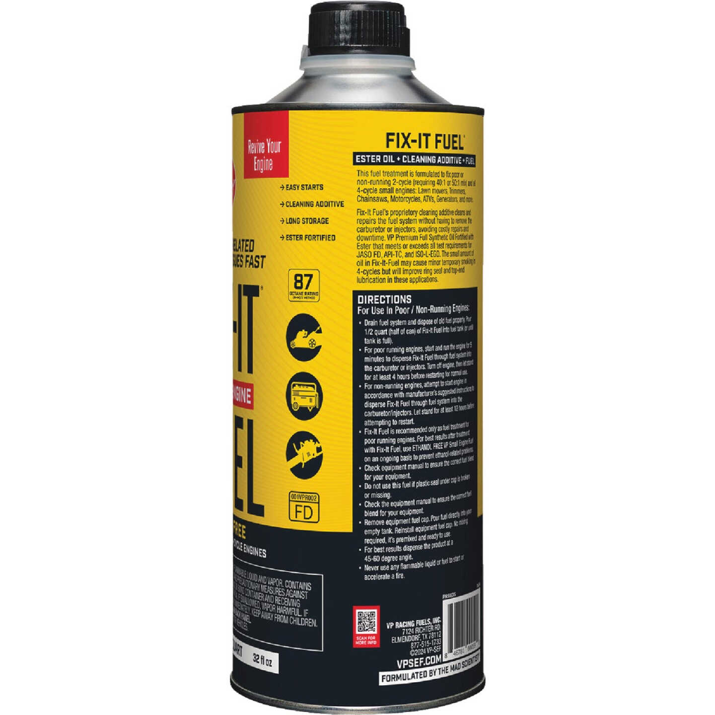 VP Racing Fuels 32 Oz. Fix-It Fuel System Cleaner with Mechanic In-a-Bottle Image 5