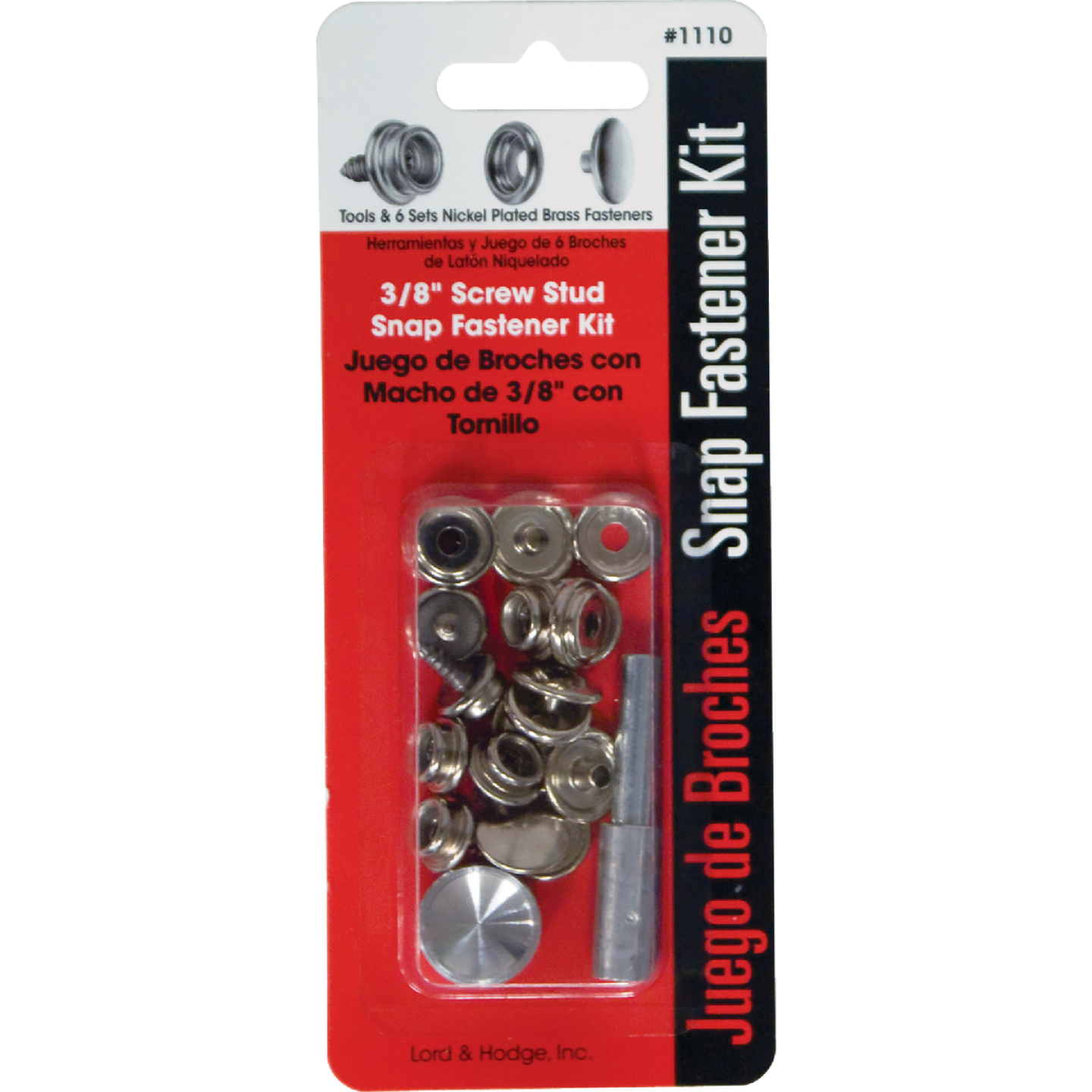 Lord & Hodge Metal Snap Fastener Kit Canvas to Hard Surface (6 Ct.) Image 1
