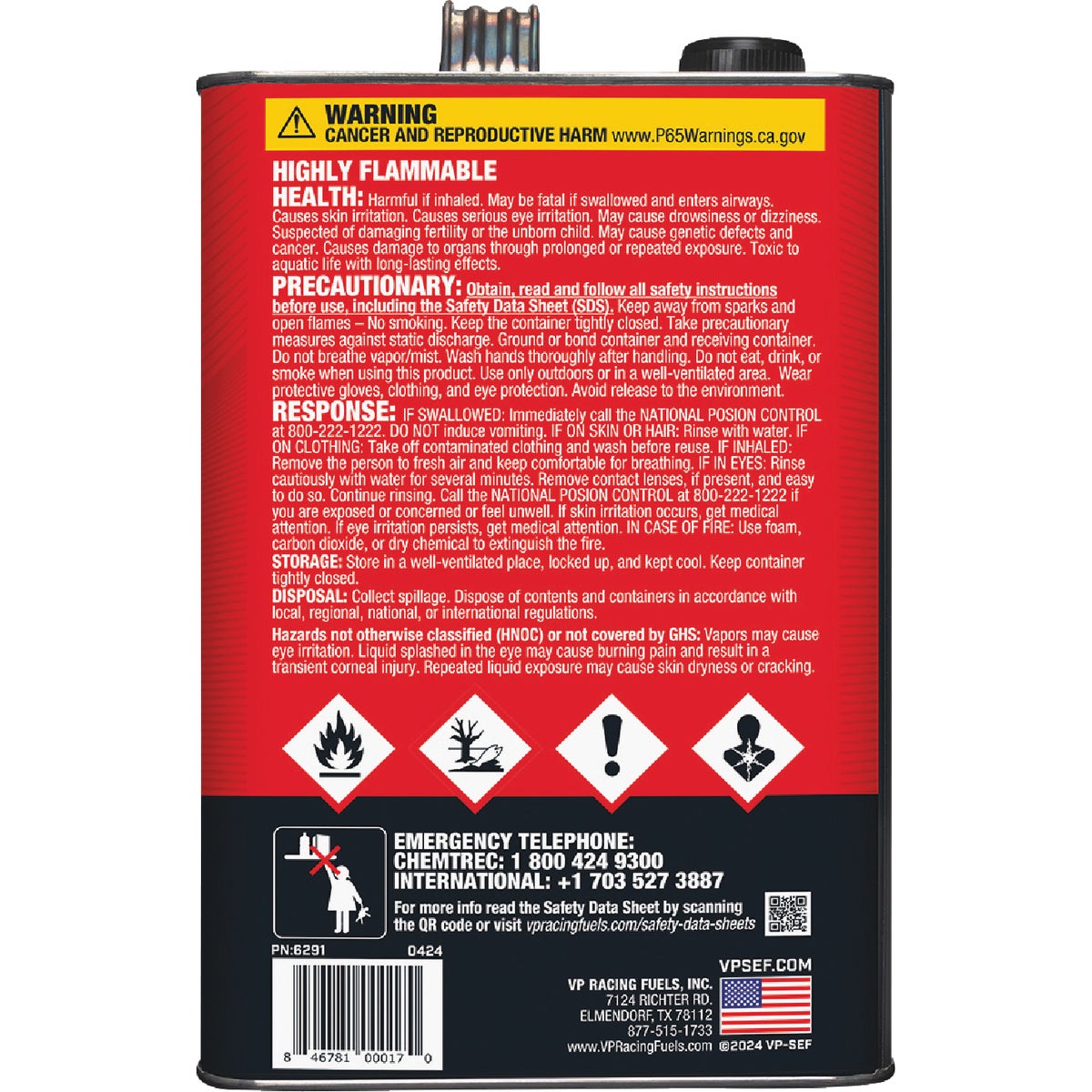 VP Racing Fuels 1 Gal. 40:1 Ethanol-Free Gas & Oil Pre-Mix Image 4