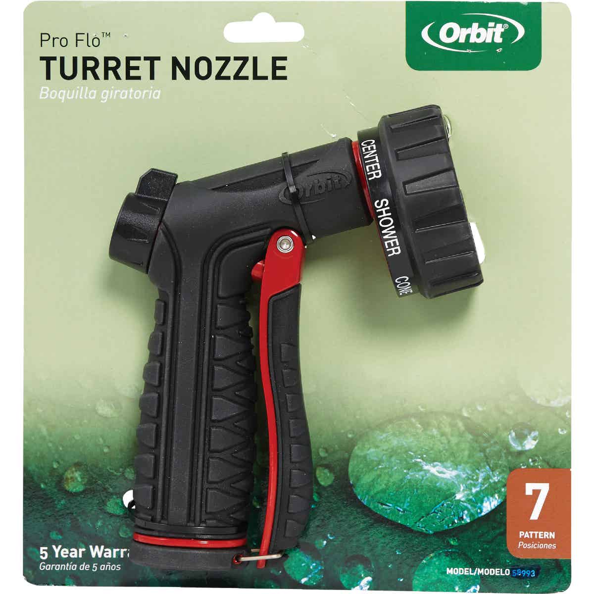Orbit Pro Flo Metal 7-Pattern Front Trigger Nozzle, Black Image 2