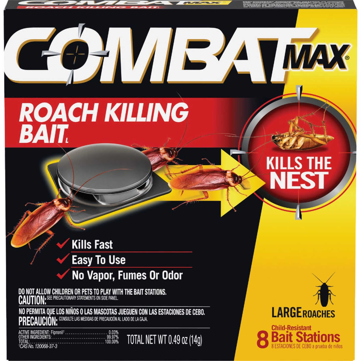 Combat Max 0.49 Oz. Solid Large Roach Bait Station (8-Pack) Image 1