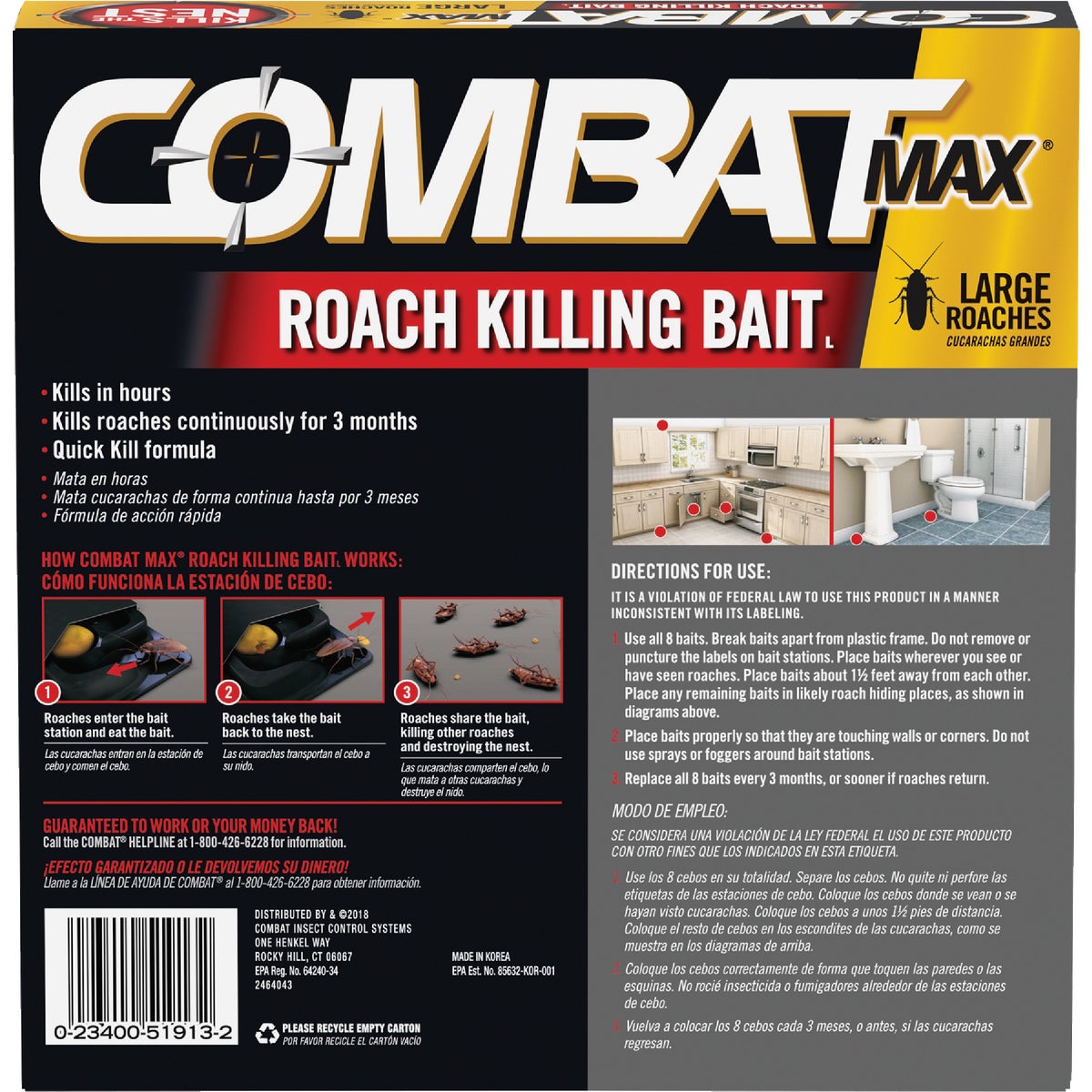 Combat Max 0.49 Oz. Solid Large Roach Bait Station (8-Pack) Image 7