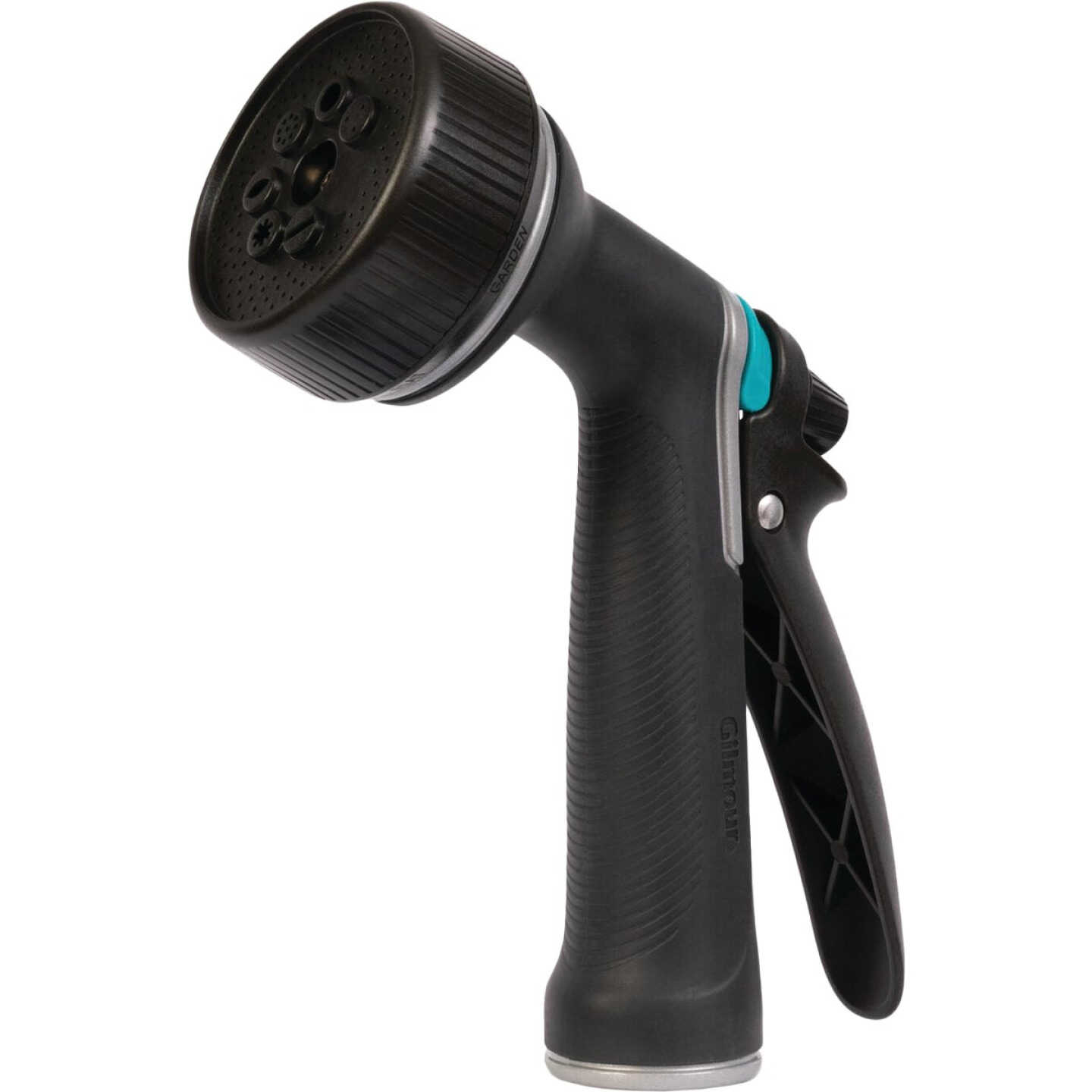 Gilmour Metal Multi 7-Pattern Nozzle, Black & Green Image 1