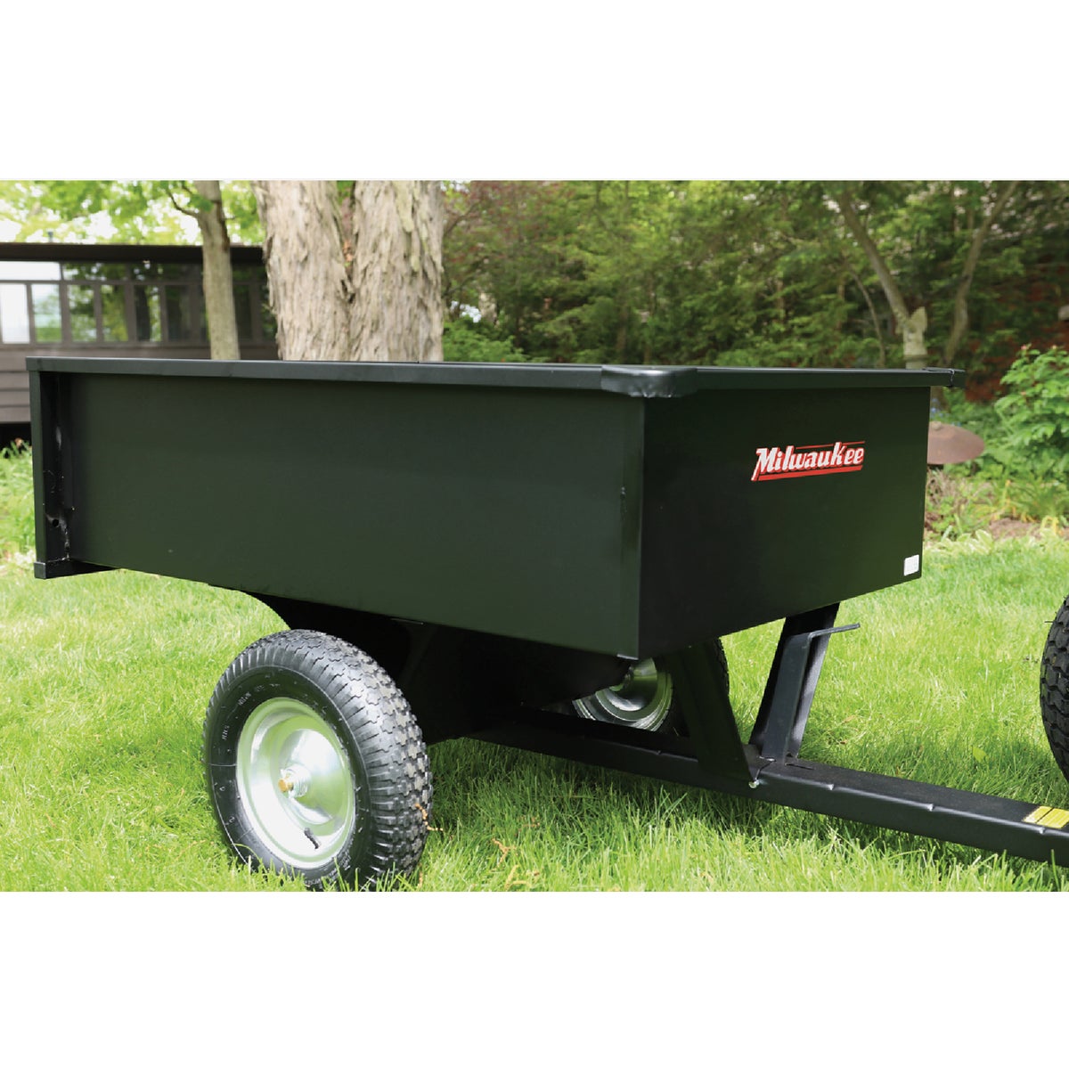 Milwaukee 10 Cu. Ft. 750 Lb. Steel Tow-Behind Garden Cart Image 2