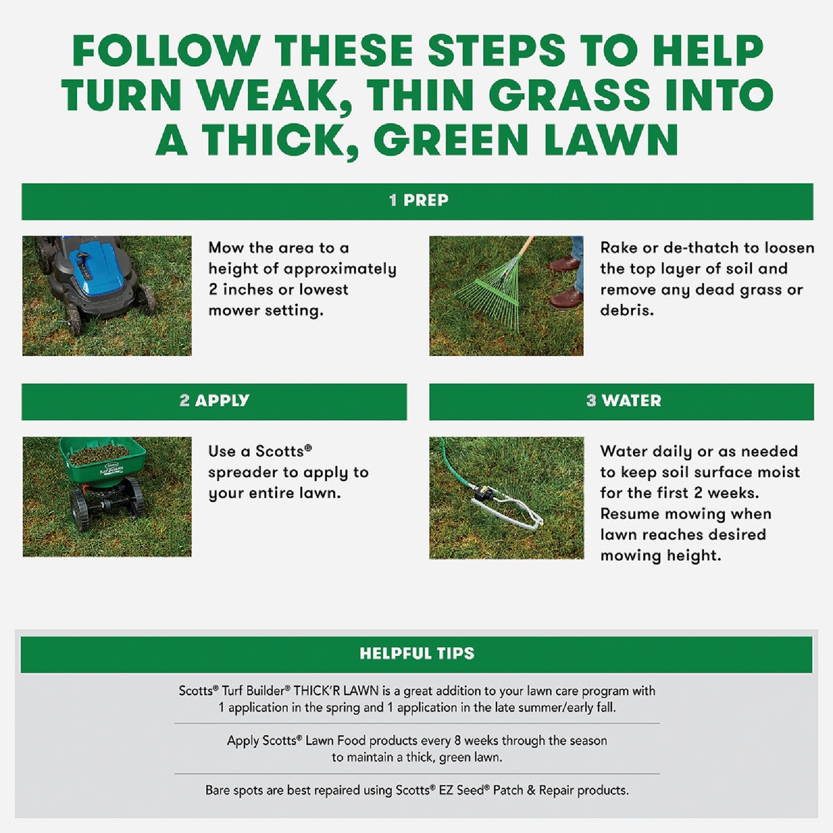 Scotts Turf Builder Thick'R Lawn 12 Lb. 1200 Sq. Ft. Tall Fescue Mix Grass Seed, Fertilizer, and Soil Improver Combination Image 3