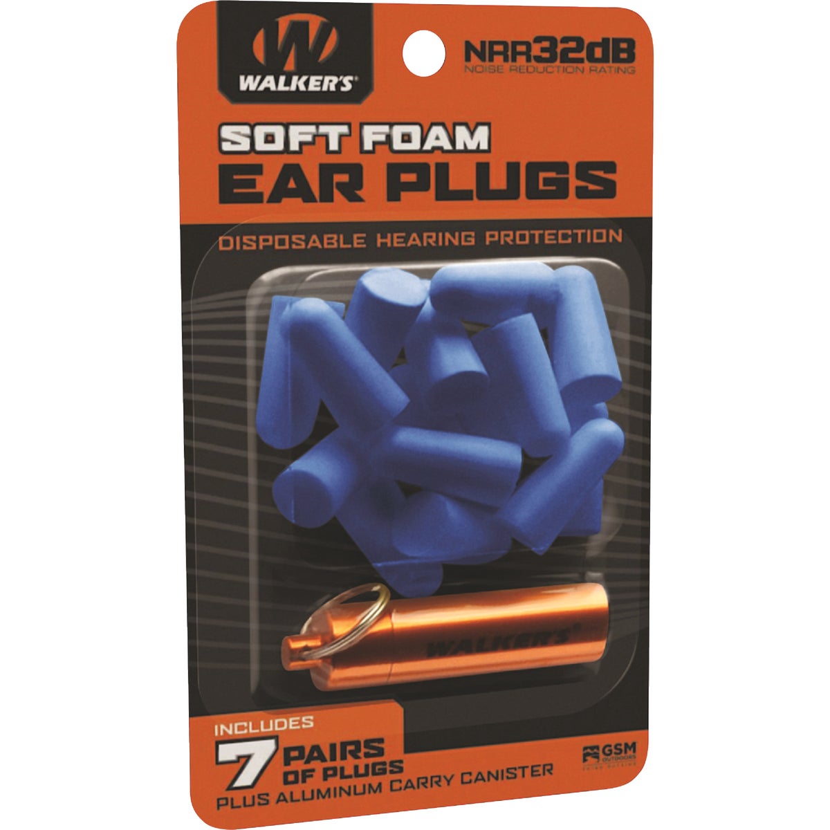 Walker's Soft Foam Neon Blue Ear Plugs (7-Pair)
