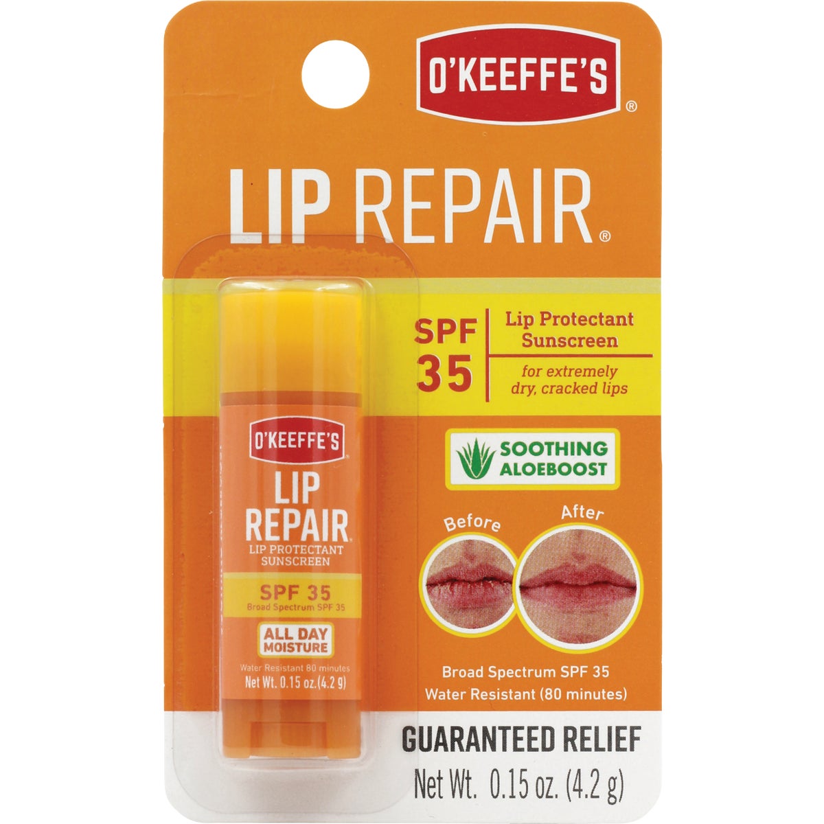 O'Keeffe's SPF 35 Unflavored Lip Repair, 0.15 Oz.