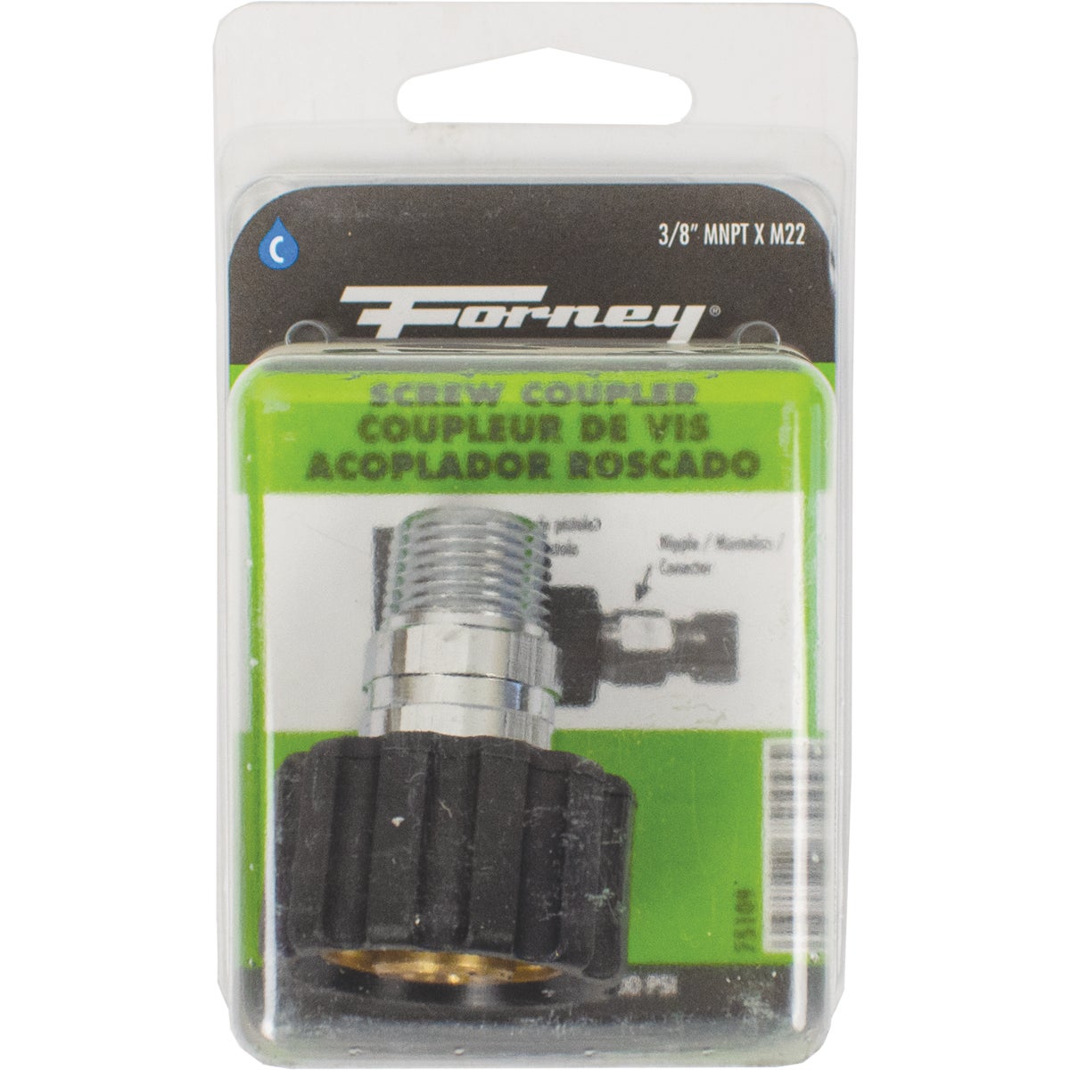 Forney M22F x 3/8 In. Male Screw Pressure Washer Coupling Image 2