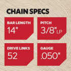 Oregon S52 AdvanceCut Chainsaw Chain for 14-Inch Bar -52 Drive Links fits Echo, Craftsman, Poulan, Homelite, Makita Husqvarna and more Image 5