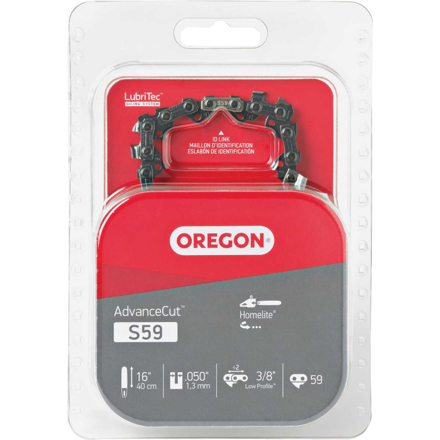 Oregon S59 AdvanceCut Saw Chain for 16 in. Bar - 59 Drive Links - fits Homelite and more Image 1