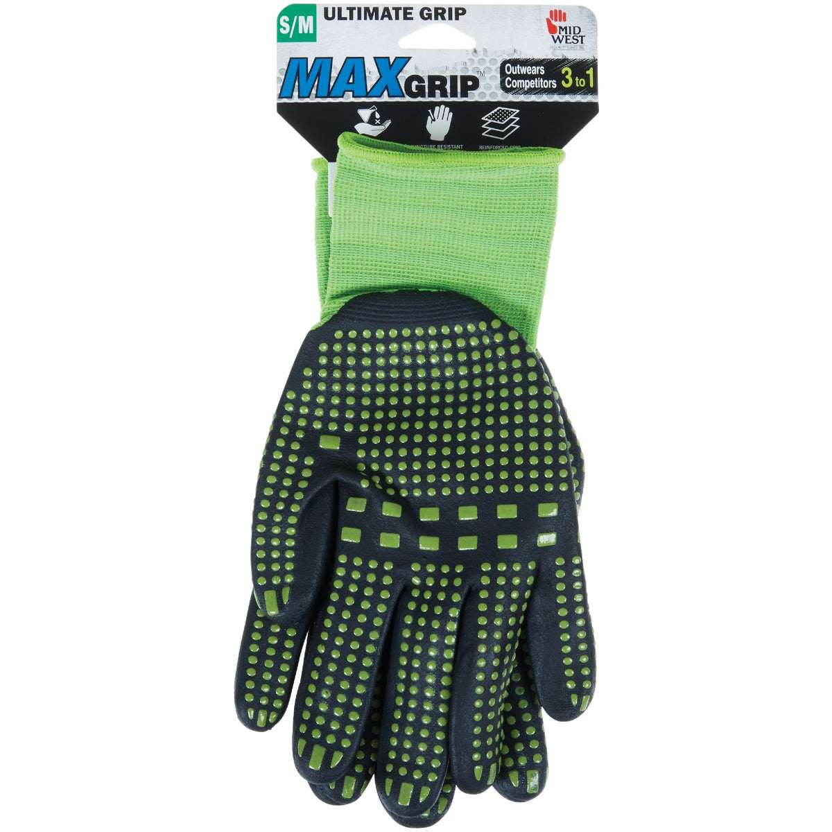 Midwest Quality Glove Max Grip Men's Small/Medium Nitrile Coated Glove Image 2