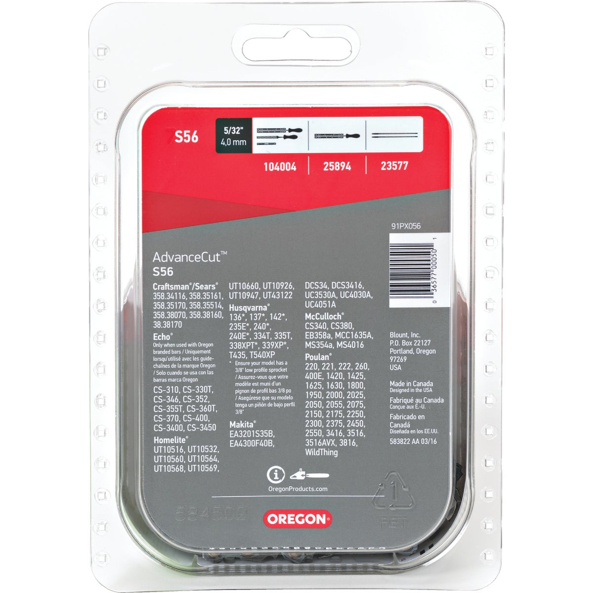 Oregon S56 AdvanceCut Chainsaw Chain for 16 In. Bar - 56 Drive Links Image 7