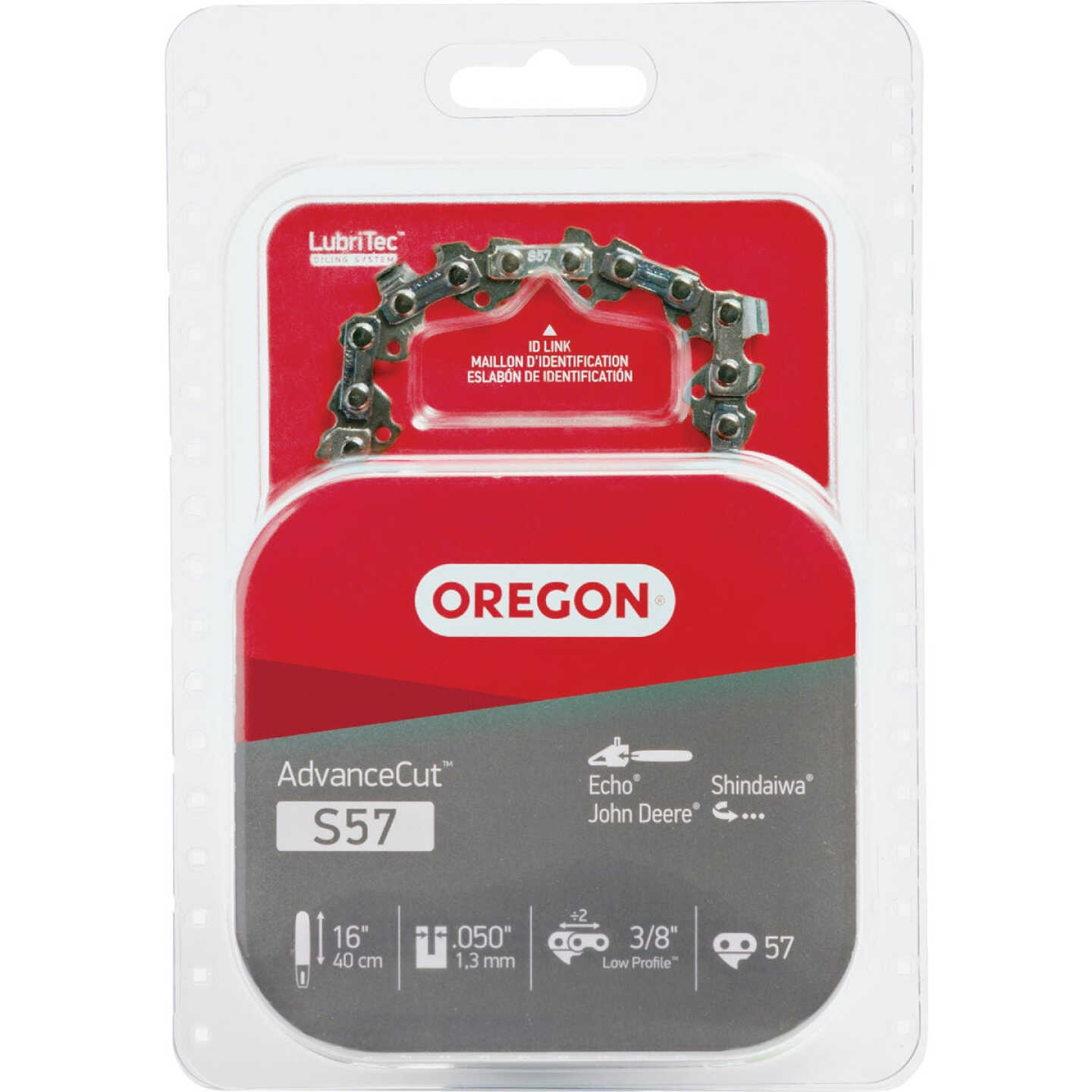 Oregon S57 AdvanceCut Chainsaw Chain for 16 In. Bar - 57 Drive Links Fits Cub Cadet, Echo, John Deere, Shindaiwa, Senix & More Image 1
