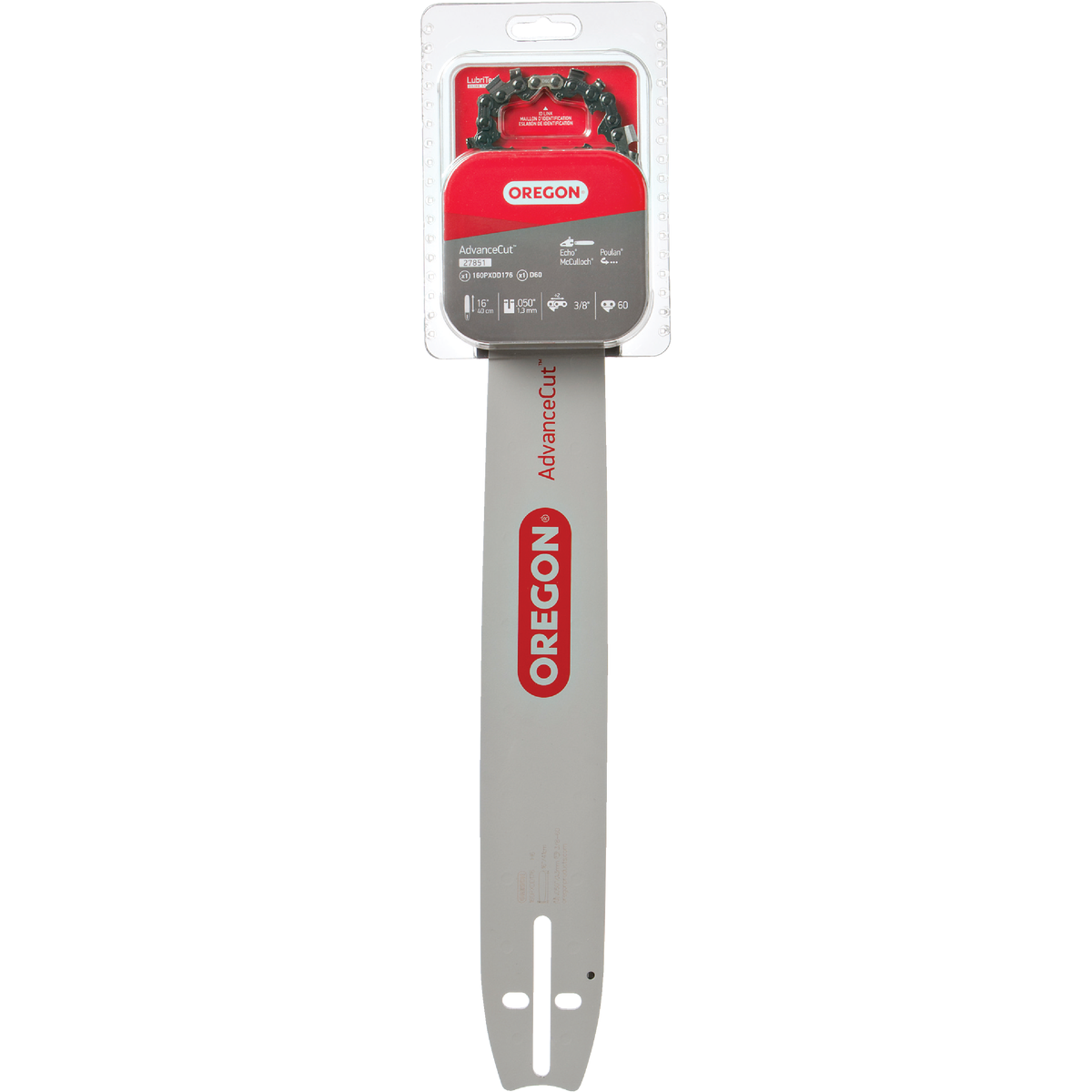 Oregon AdvanceCut 16 In. 60 Drive Links Reversible Bar & D60 Chain Replacement Combo