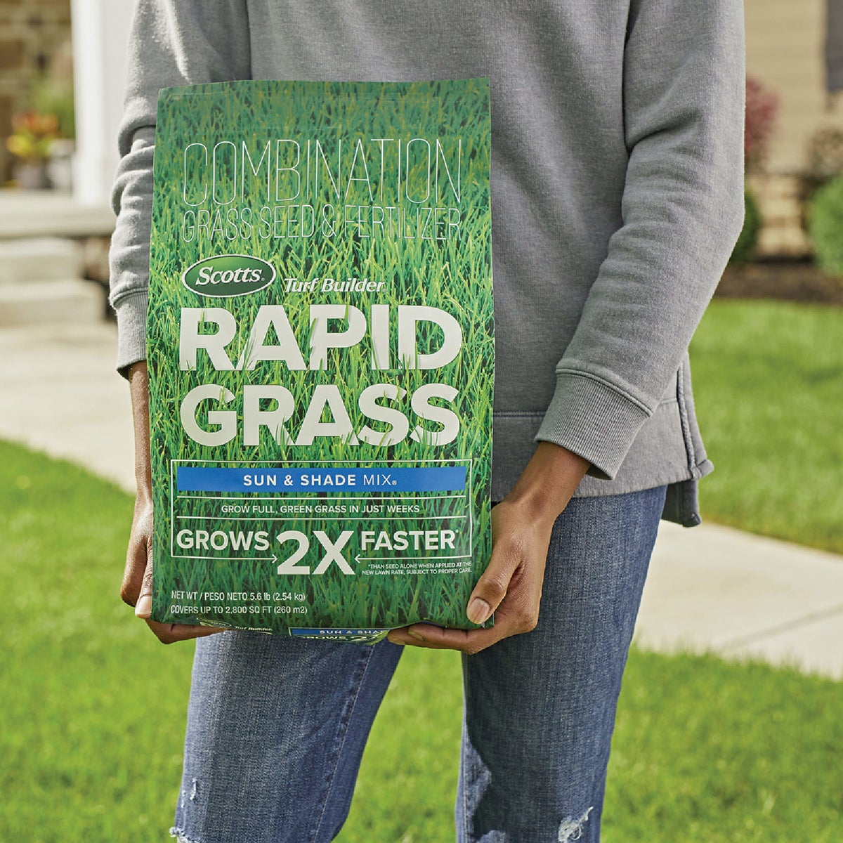 Scotts Turf Builder Rapid Grass 5.6 Lb. 2800 Sq. Ft. Sun & Shade Mix Grass Seed & Fertilizer Combination Image 2