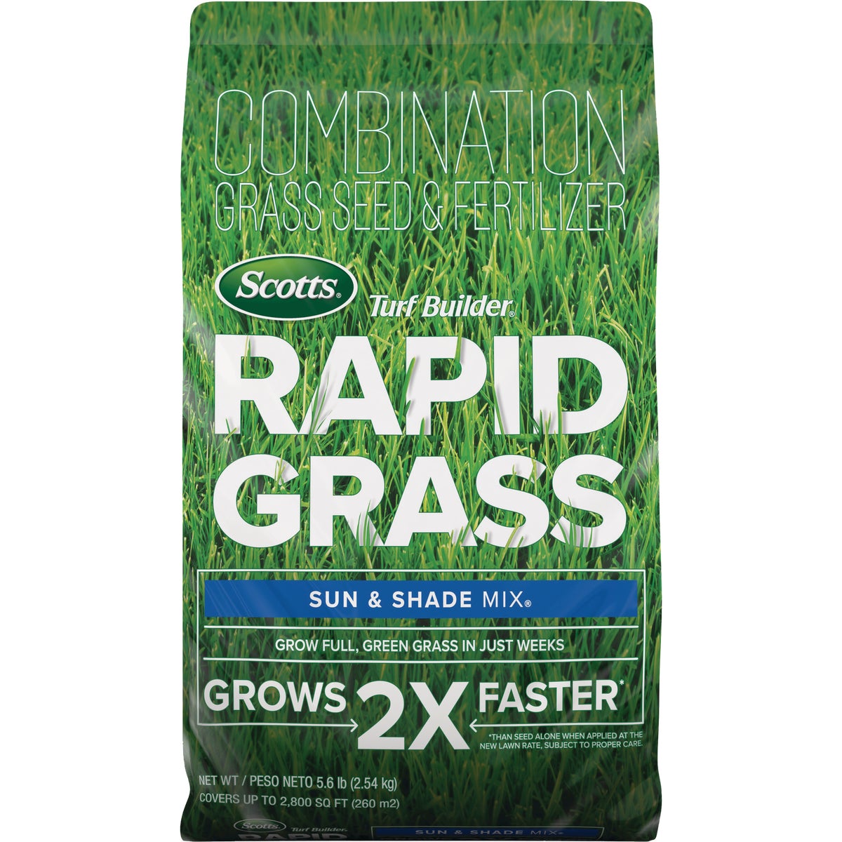 Scotts Turf Builder Rapid Grass 5.6 Lb. 2800 Sq. Ft. Sun & Shade Mix Grass Seed & Fertilizer Combination Image 1