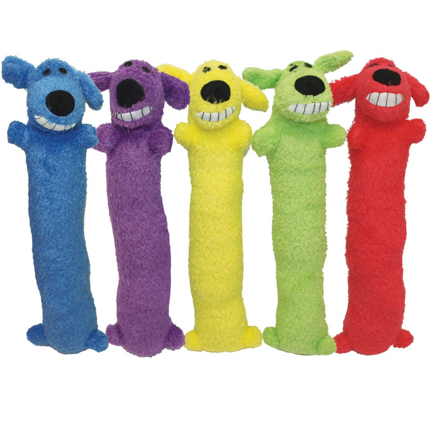Multipet Loofa Dog 6 In. Plush Squeaky Dog Toy Image 1