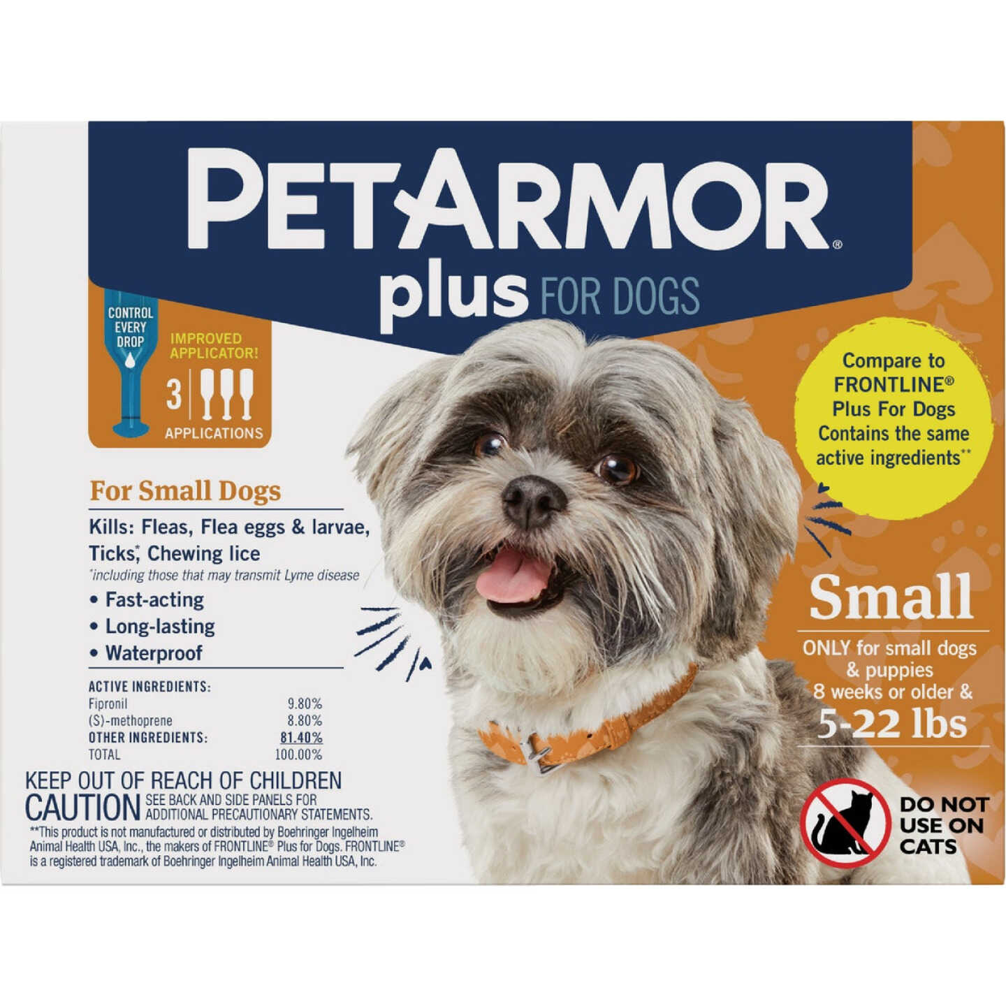 PetArmor Plus For Dogs 5 to 22 Lb. Flea & Tick Topical Treatment (3-Pack) Image 1