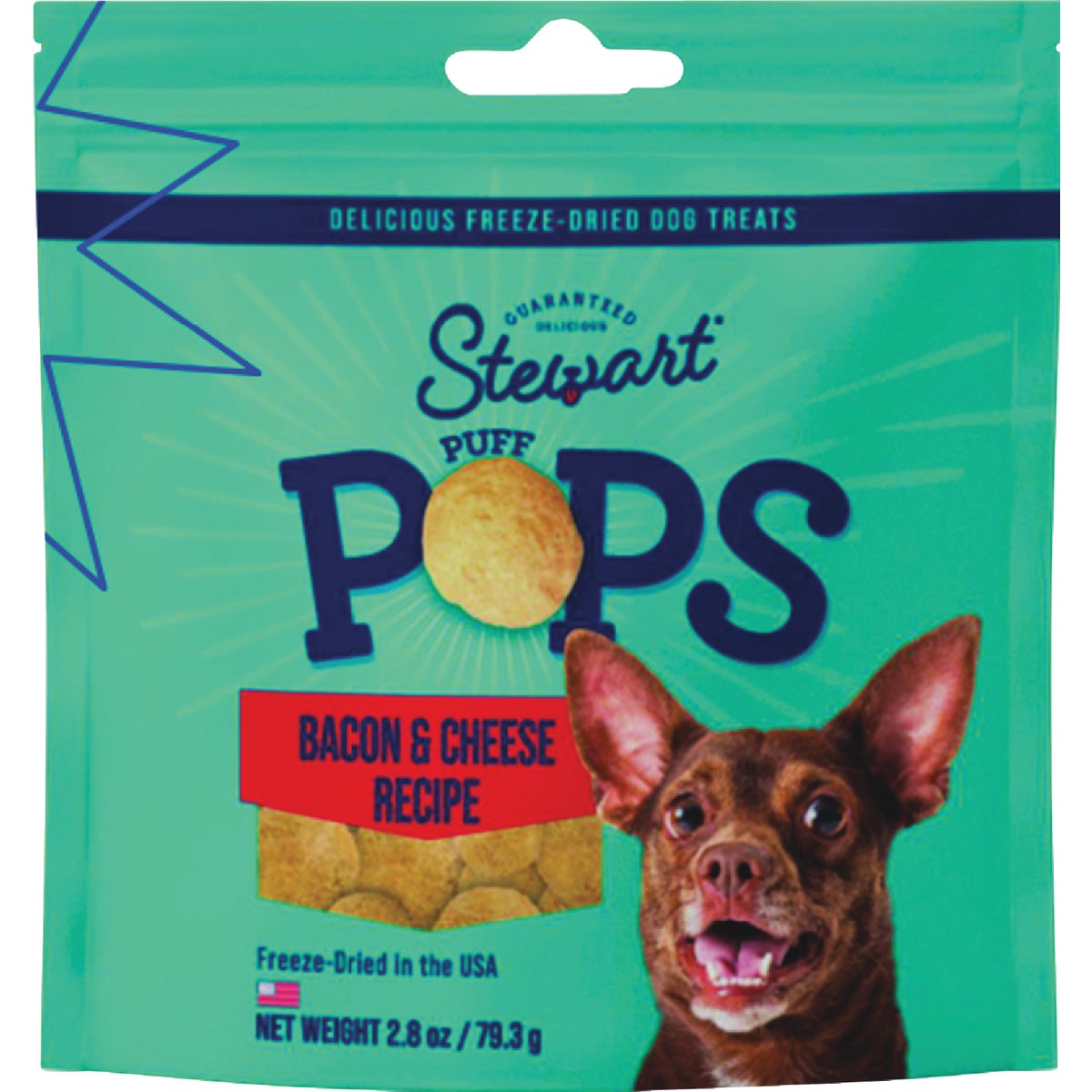 Stewart PuffPops 5.8 Oz. Bacon & Cheese Freeze-Dried Dog Treats Image 1