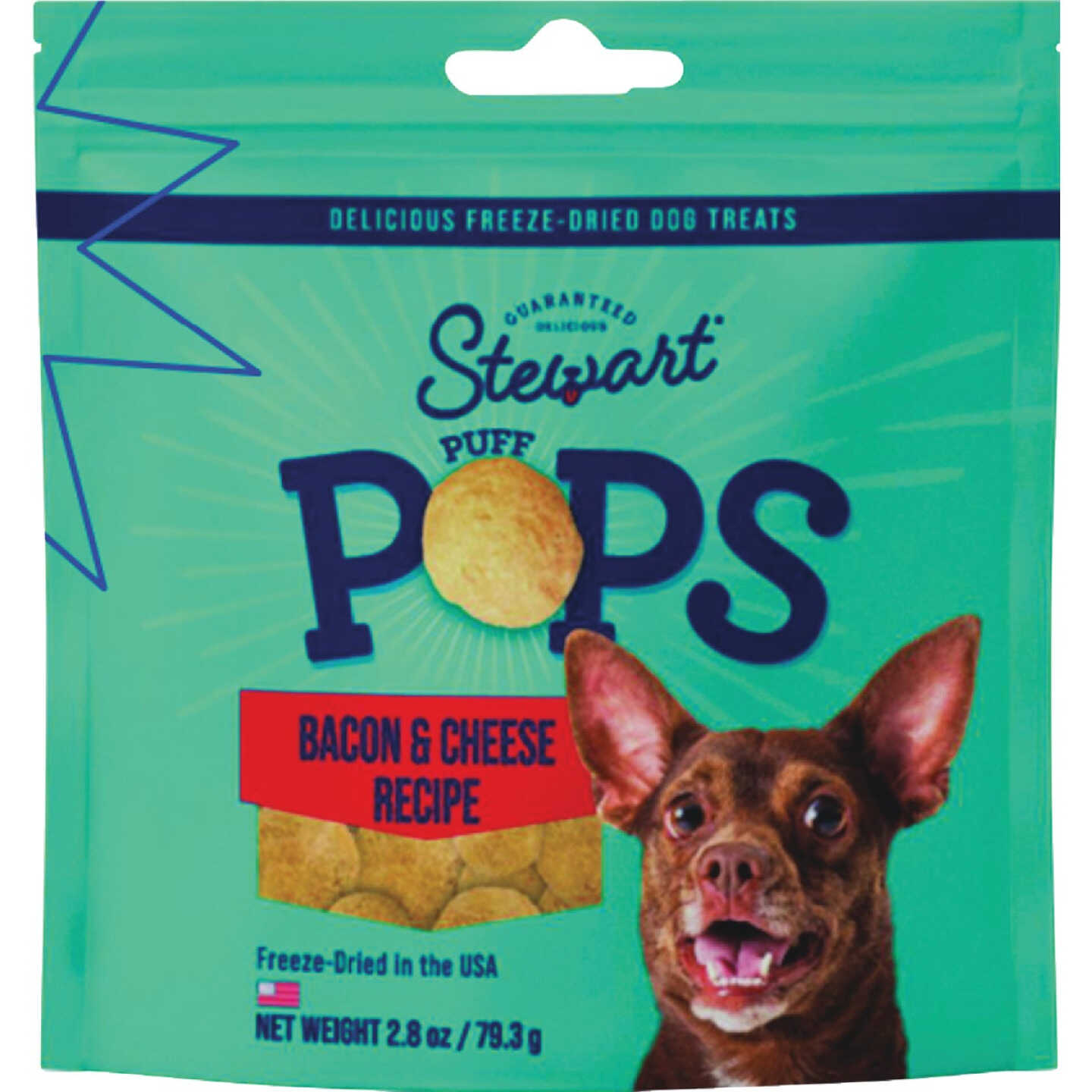 Stewart PuffPops 5.8 Oz. Bacon & Cheese Freeze-Dried Dog Treats Image 1