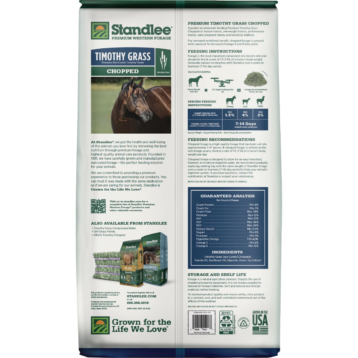 Standlee Premium Western Forage 25 Lb. Premium Timothy Grass Chopped Hay Horse Feed Image 7