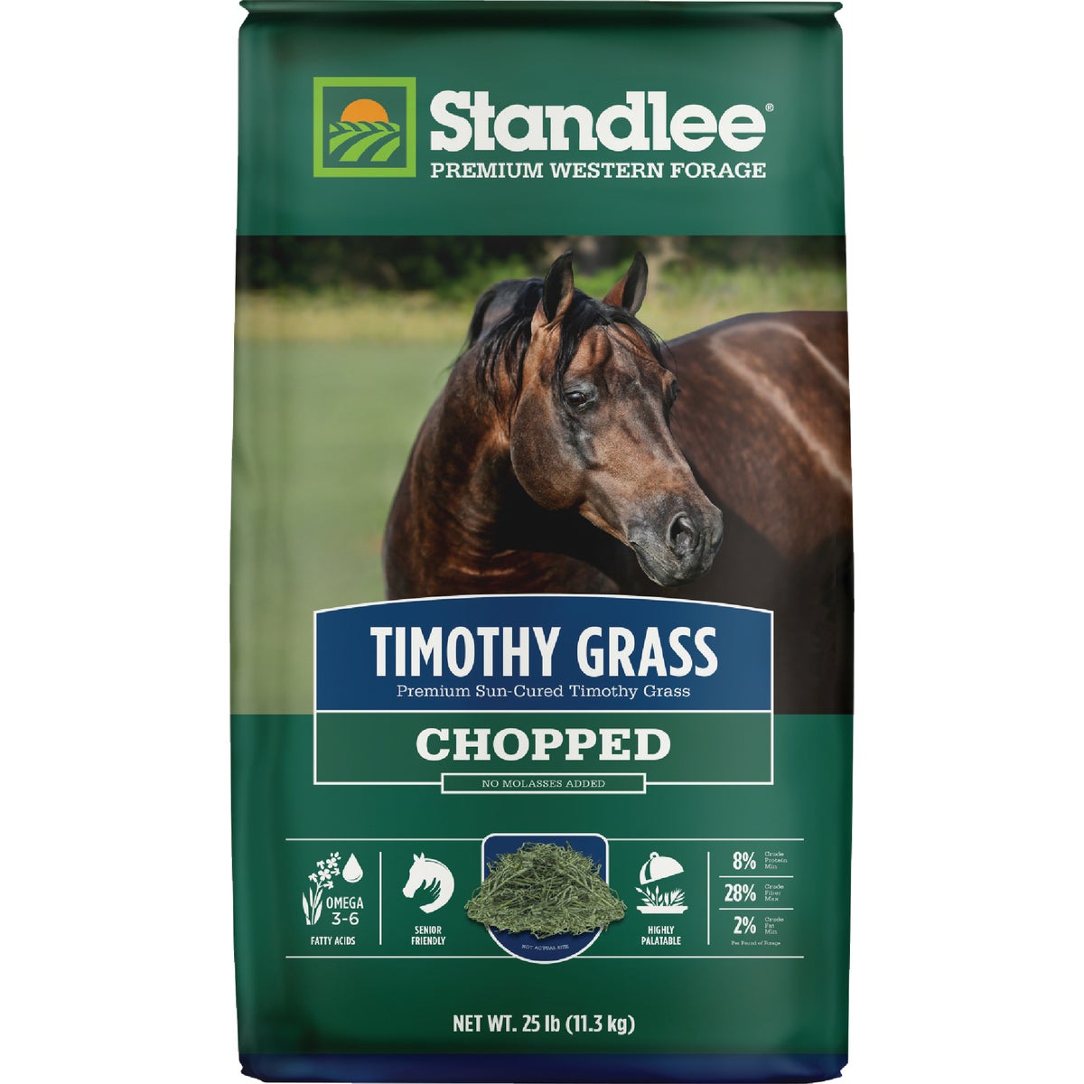 Standlee Premium Western Forage 25 Lb. Premium Timothy Grass Chopped Hay Horse Feed