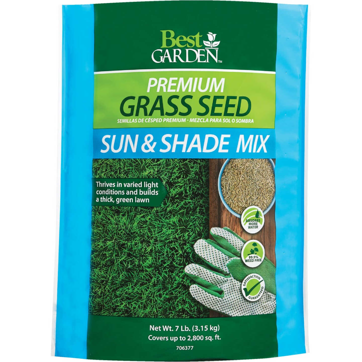 Best Garden 7 Lb. 2500 Sq. Ft. Coverage Sun & Shade Grass Seed Image 1