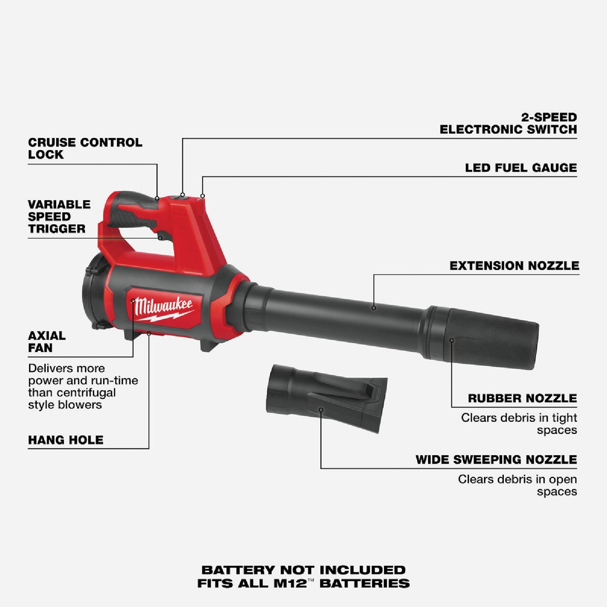 Milwaukee M12 Cordless Compact Spot Blower (Tool Only) Image 3