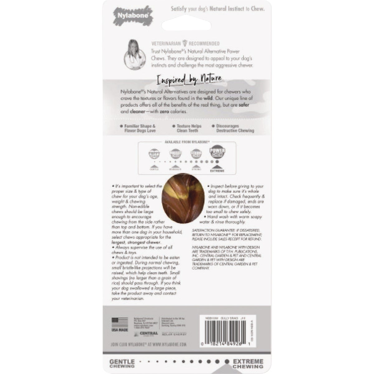 Nylabone Essentials Power Chew Large Braided Bully Stick Alternative Chew Toy Image 2