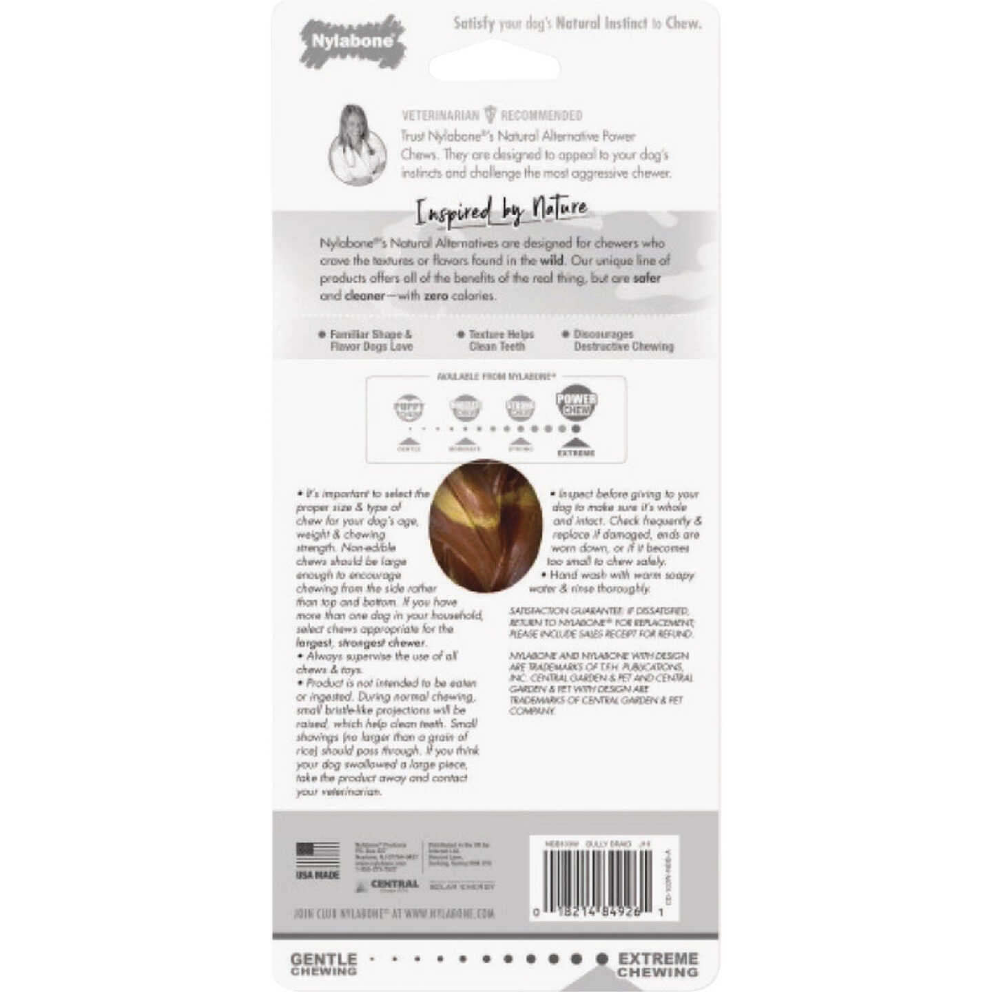 Nylabone Essentials Power Chew Large Braided Bully Stick Alternative Chew Toy Image 2