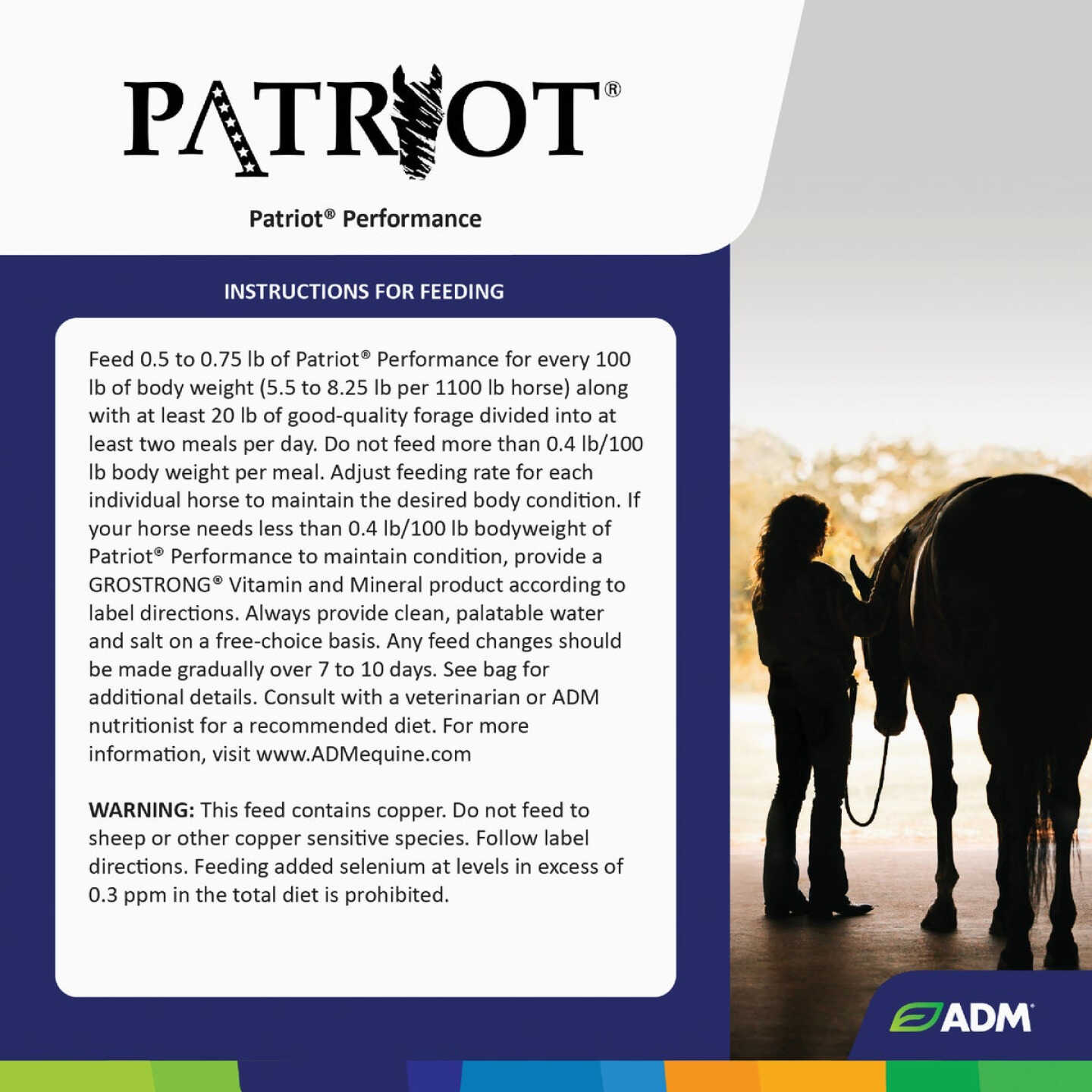 ADM Patriot 50 Lb. Performance Equine Feed Image 2