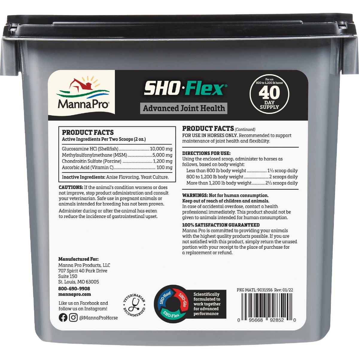 Manna Pro Sho-Flex 5 Lb. Joint Horse Supplement Image 2