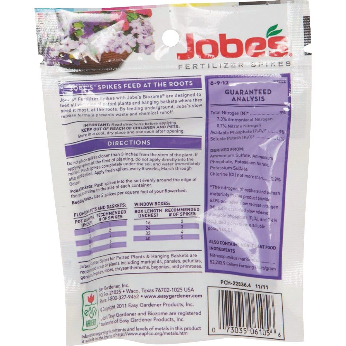 Jobe's Fertilizer Spikes for Potted Plants & Hanging Baskets (18-Pack) Image 6