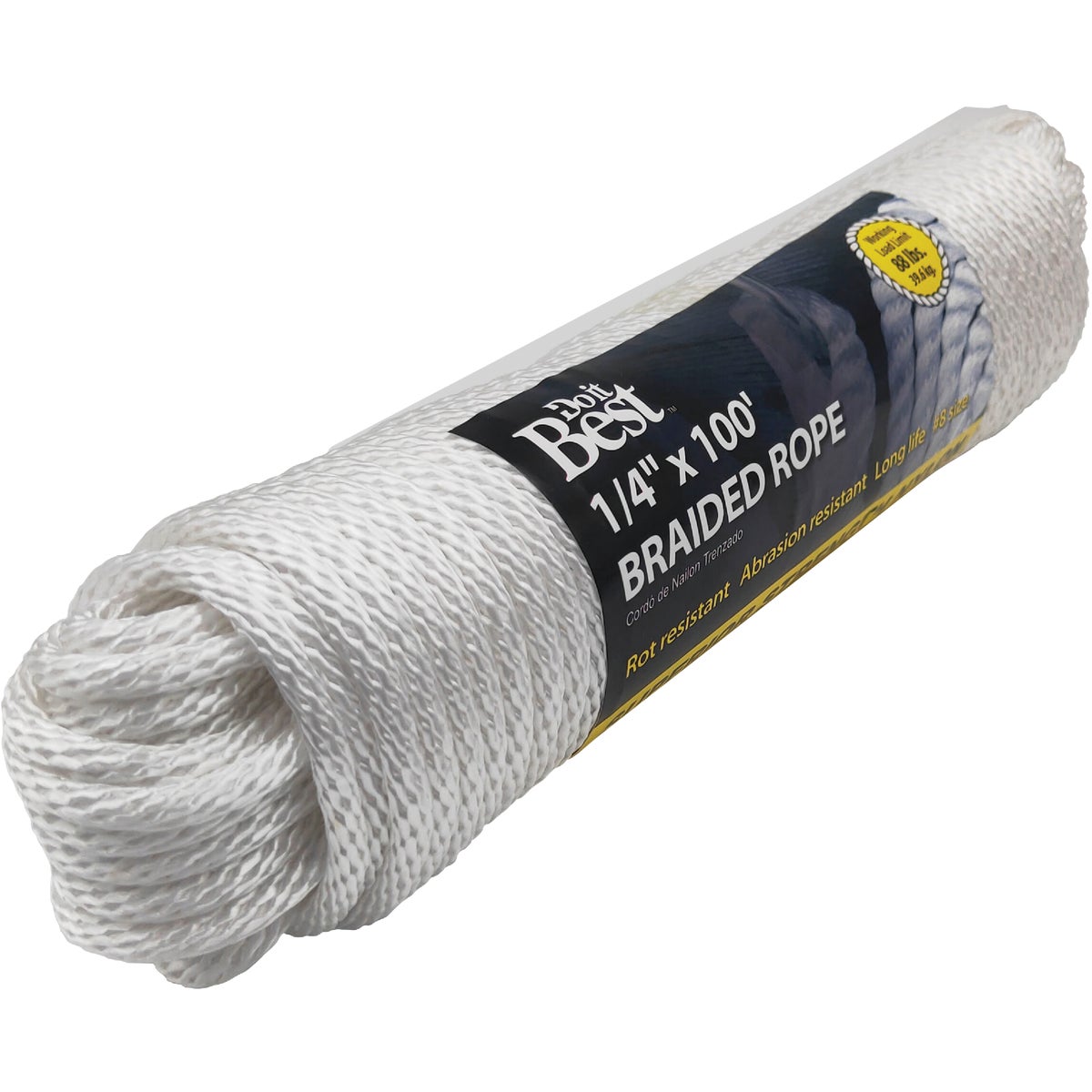Do it Best 1/4 In. x 100 Ft. White Braided Nylon Packaged Rope Image 2