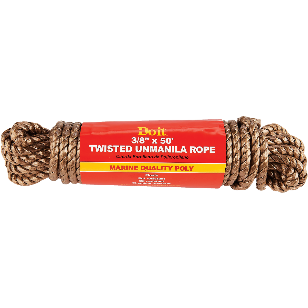 Do it Best 3/8 In. x 50 Ft. Natural Twisted Unmanila Polypropylene Packaged Rope Image 2