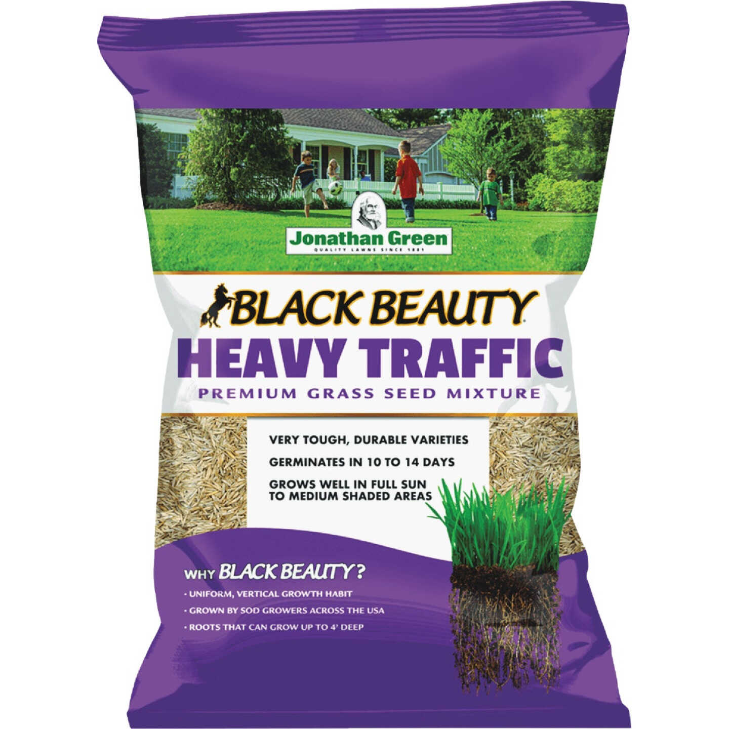 Jonathan Green Black Beauty Heavy Traffic 25 Lb. 6250 Sq. Ft. Coverage Grass Seed Image 1