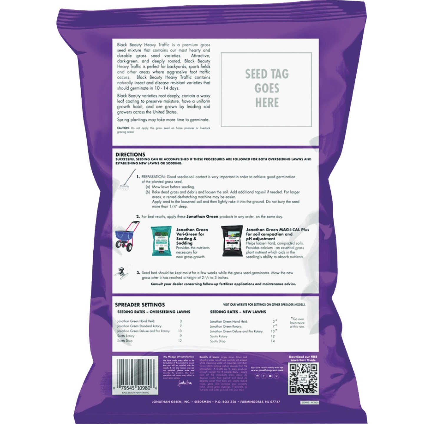 Jonathan Green Black Beauty Heavy Traffic 25 Lb. 6250 Sq. Ft. Coverage Grass Seed Image 3